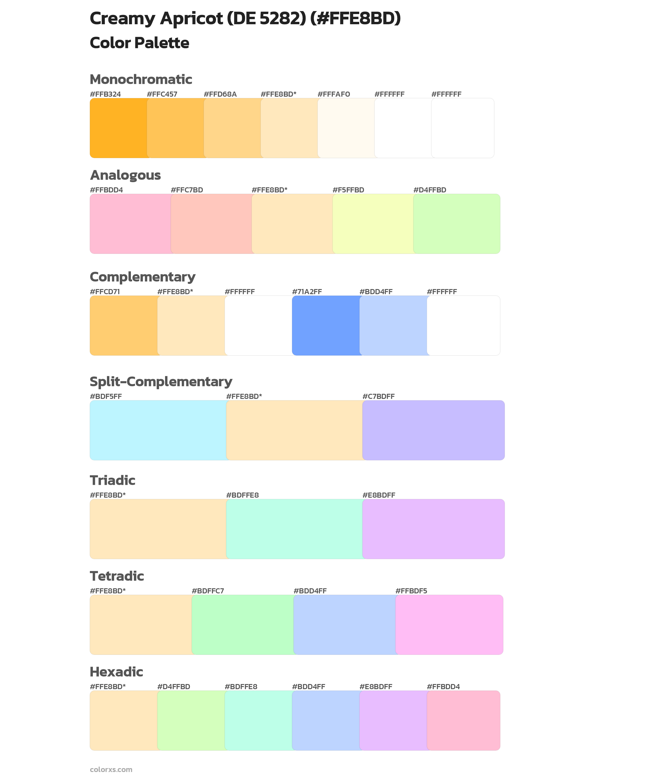 Creamy Apricot (DE 5282) Color Scheme Palettes