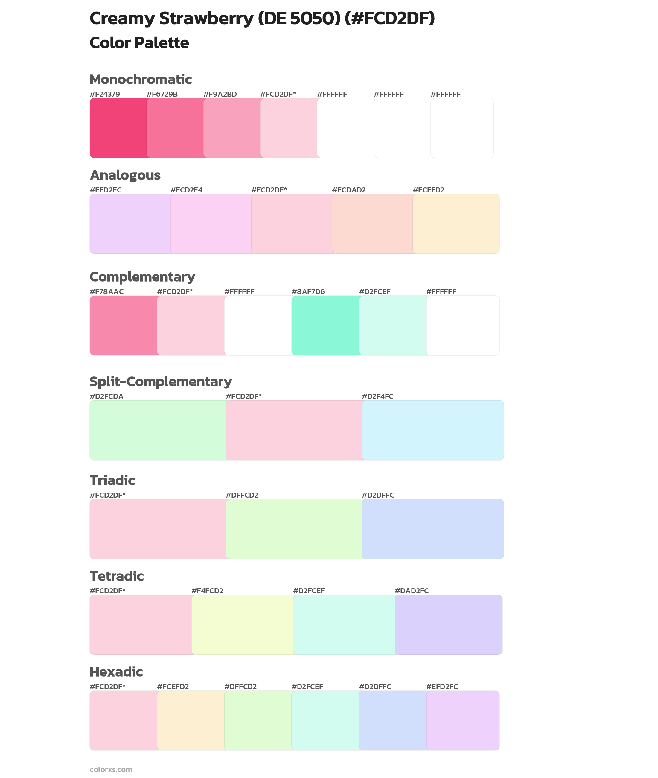 Creamy Strawberry (DE 5050) Color Scheme Palettes