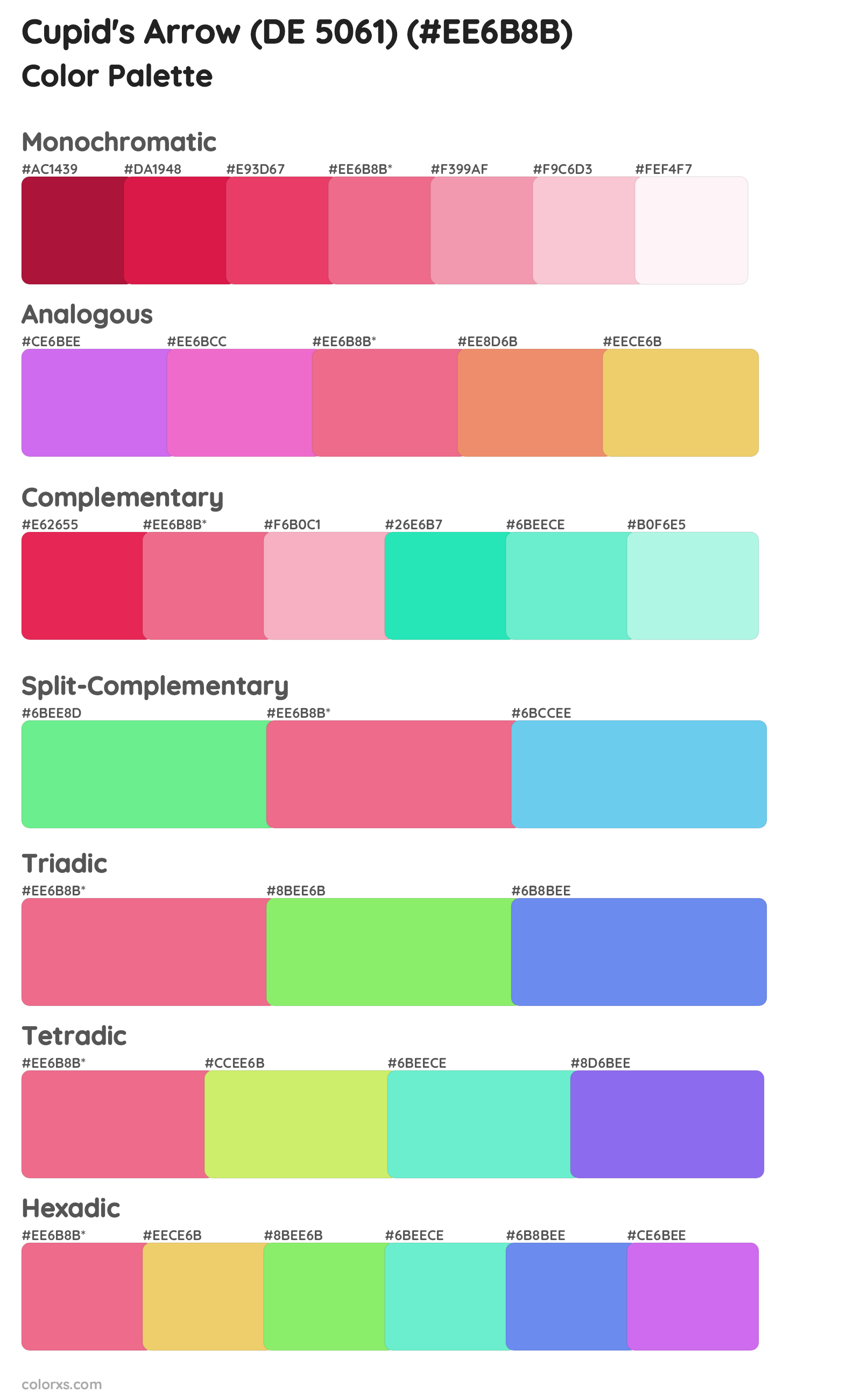 Cupid's Arrow (DE 5061) Color Scheme Palettes