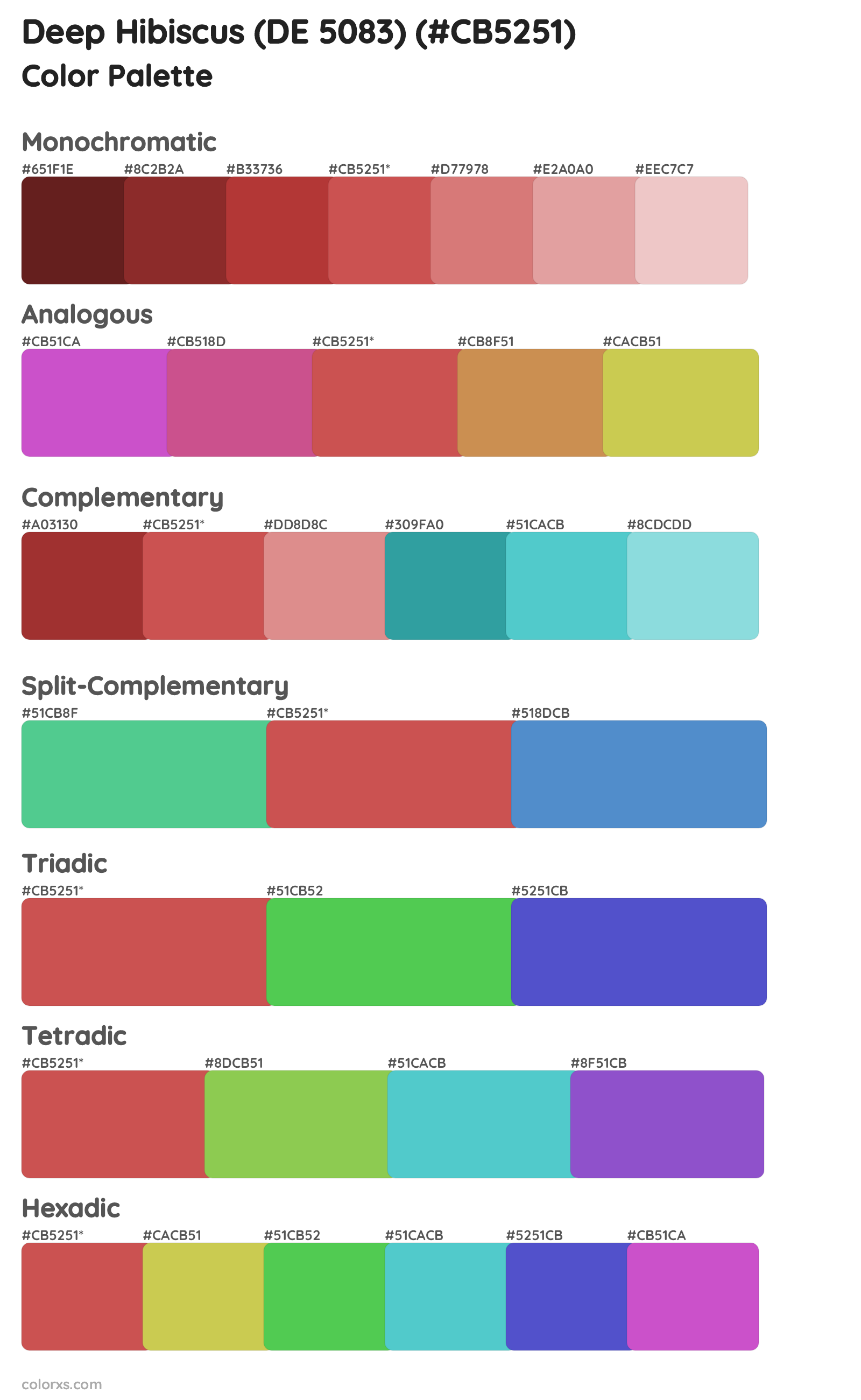 Deep Hibiscus (DE 5083) Color Scheme Palettes
