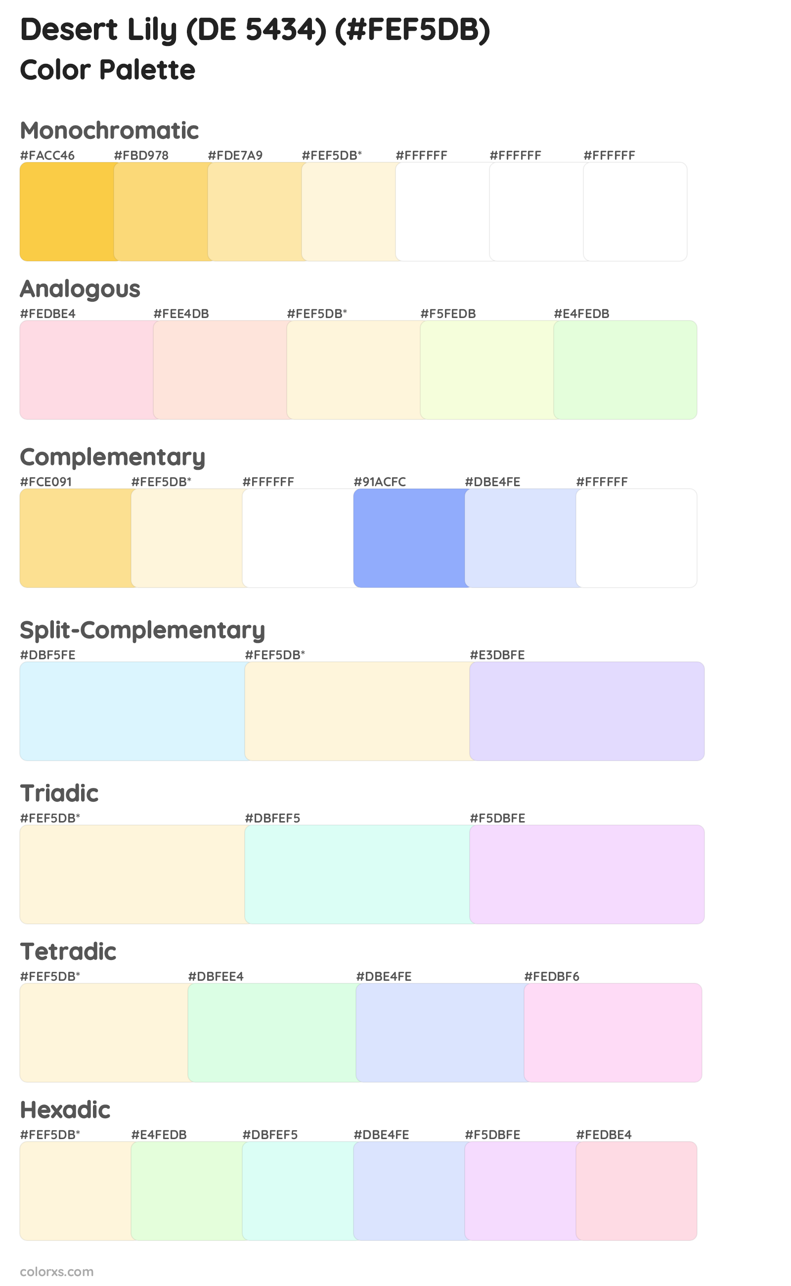 Desert Lily (DE 5434) Color Scheme Palettes