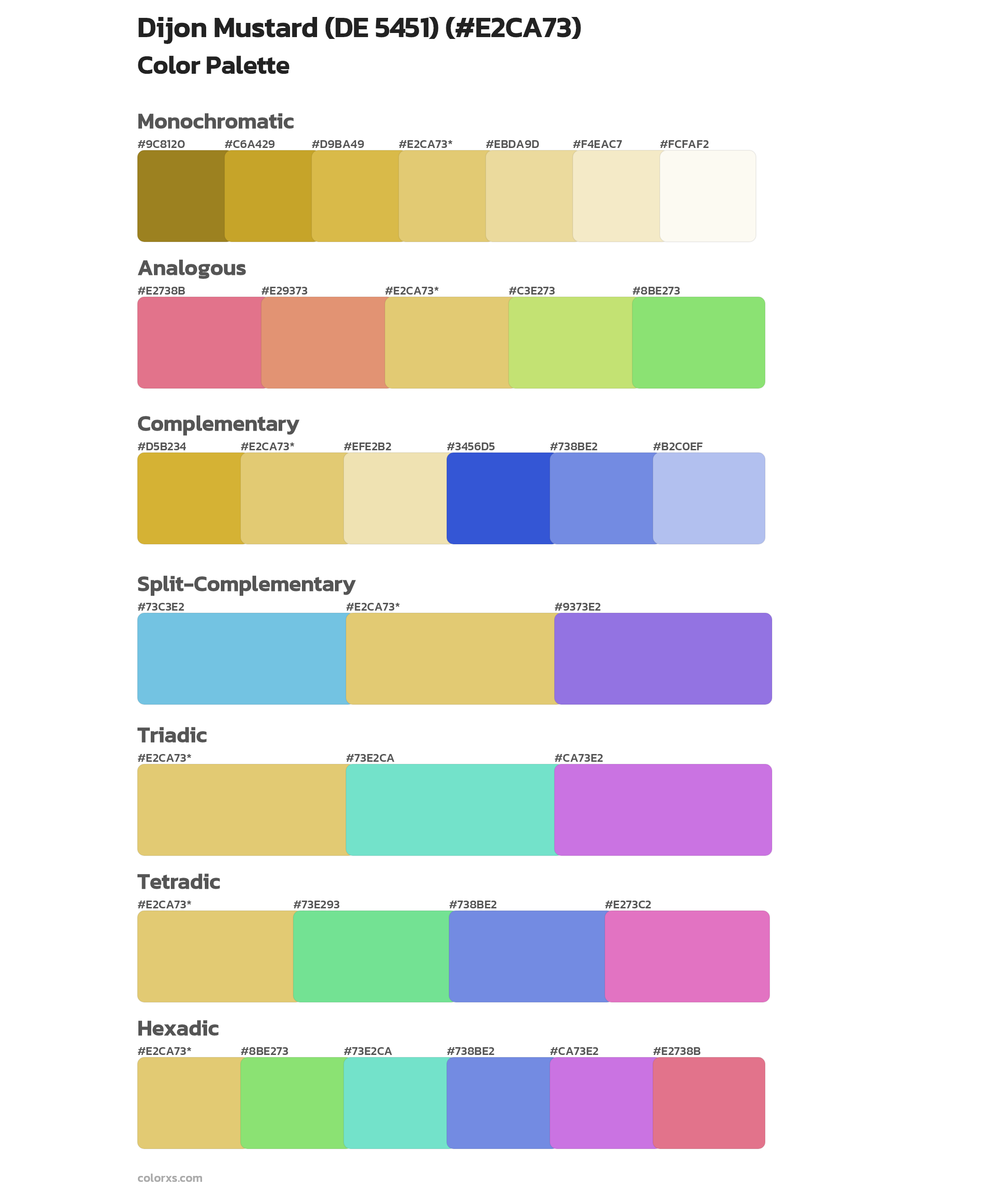 Dijon Mustard (DE 5451) Color Scheme Palettes