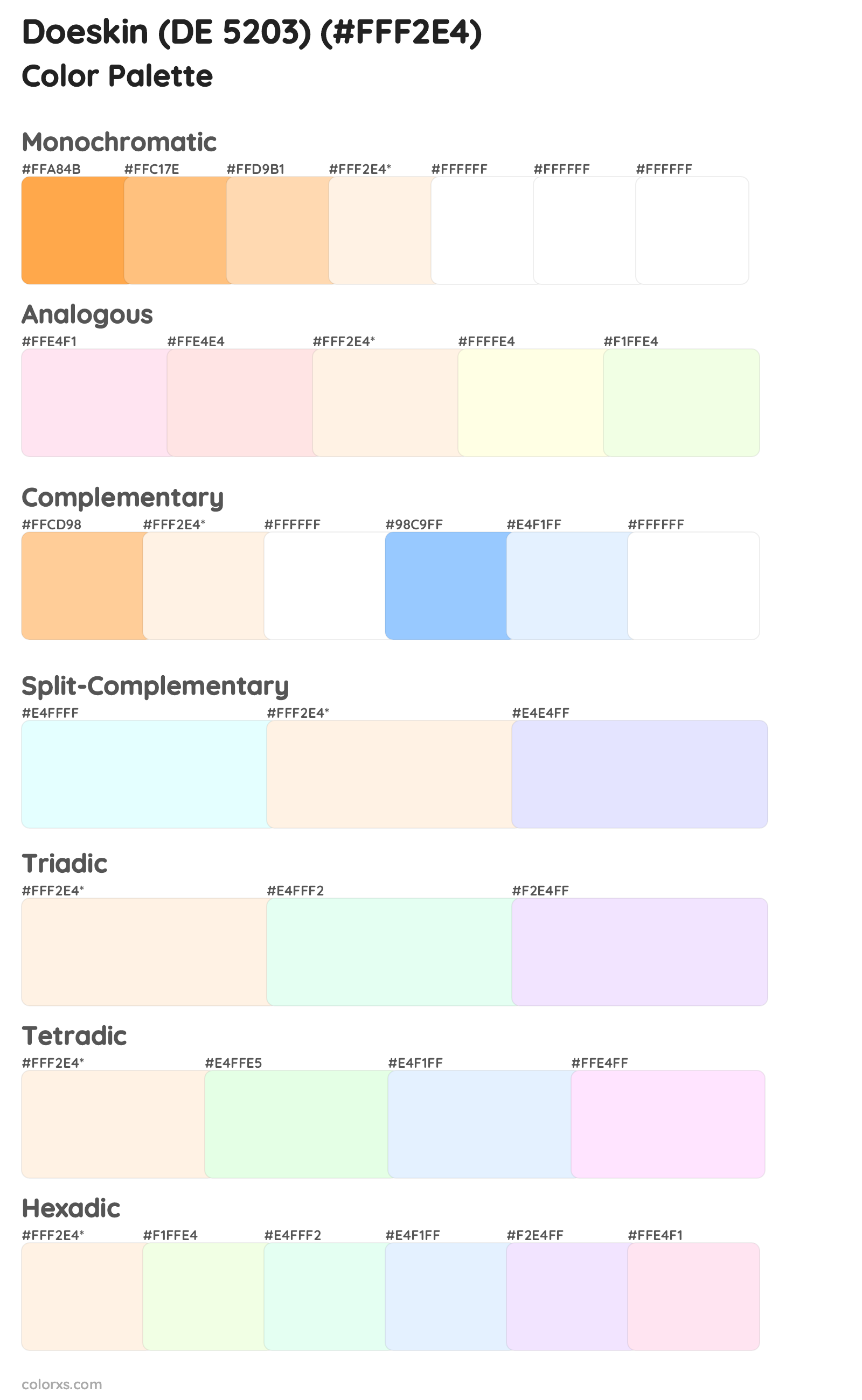 Doeskin (DE 5203) Color Scheme Palettes