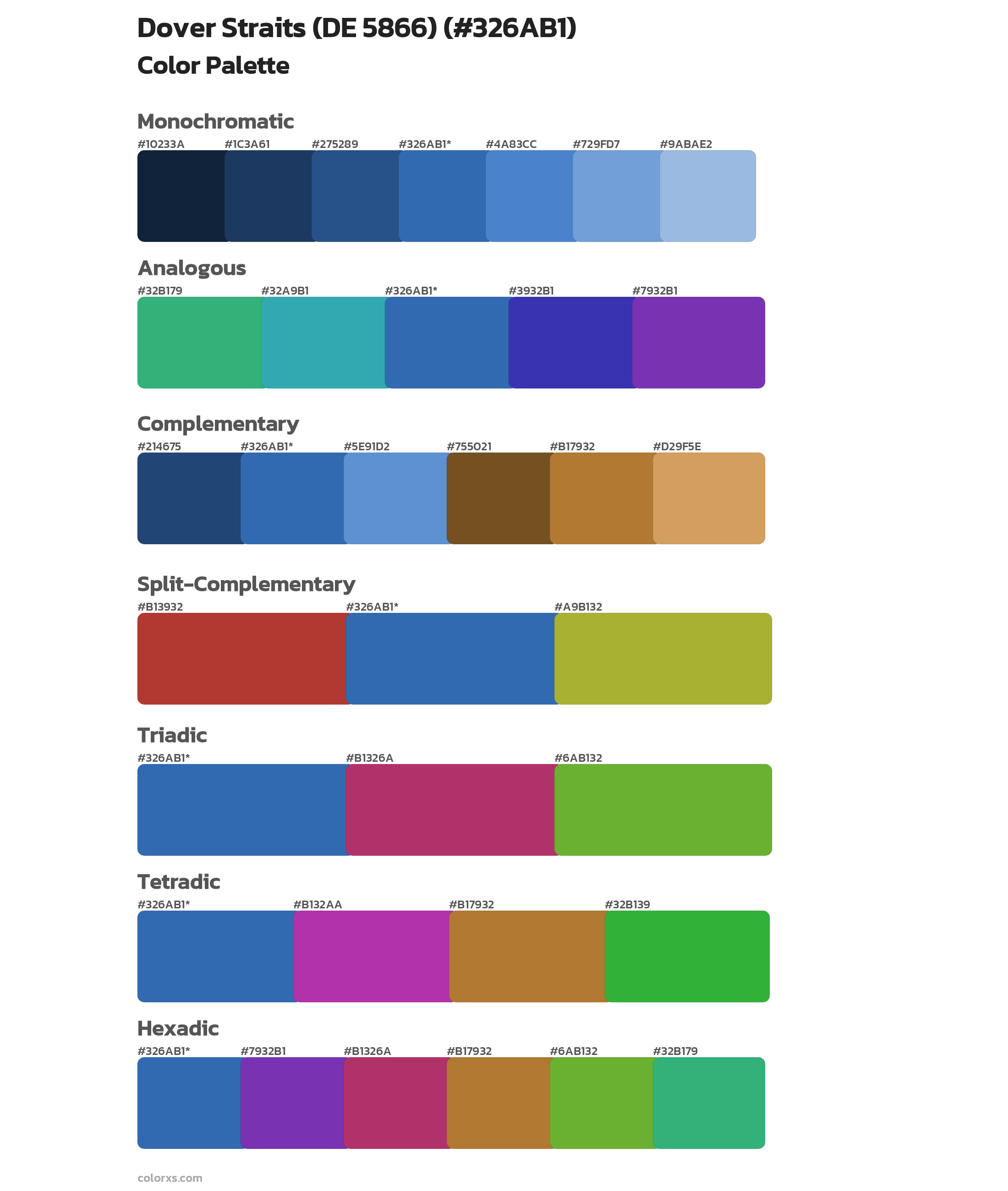 Dover Straits (DE 5866) Color Scheme Palettes