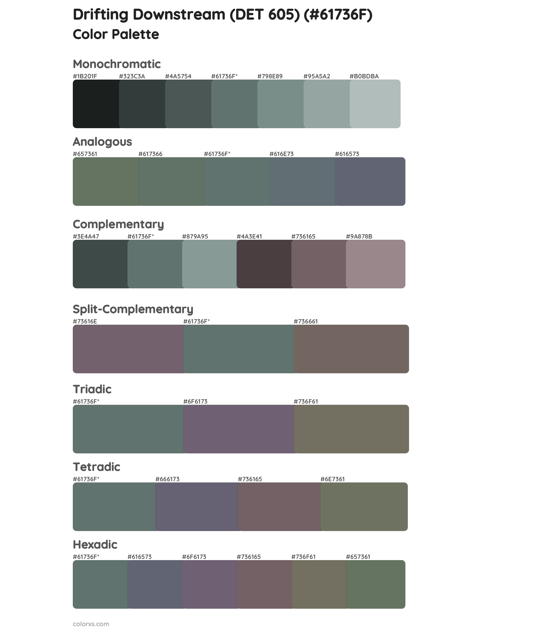 Drifting Downstream (DET 605) Color Scheme Palettes