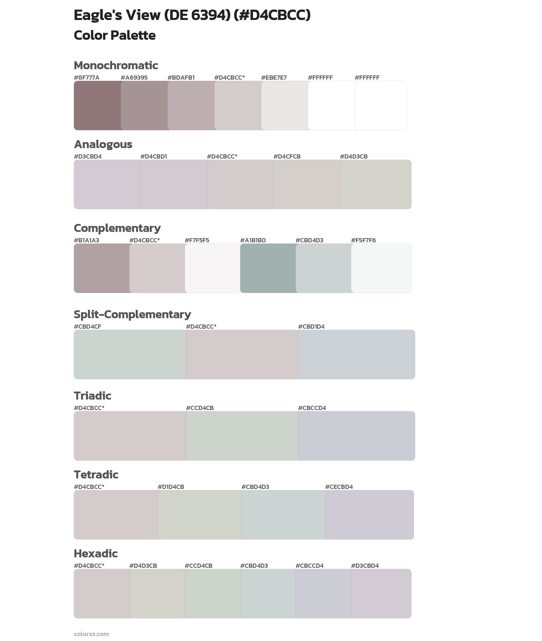 Eagle's View (DE 6394) Color Scheme Palettes