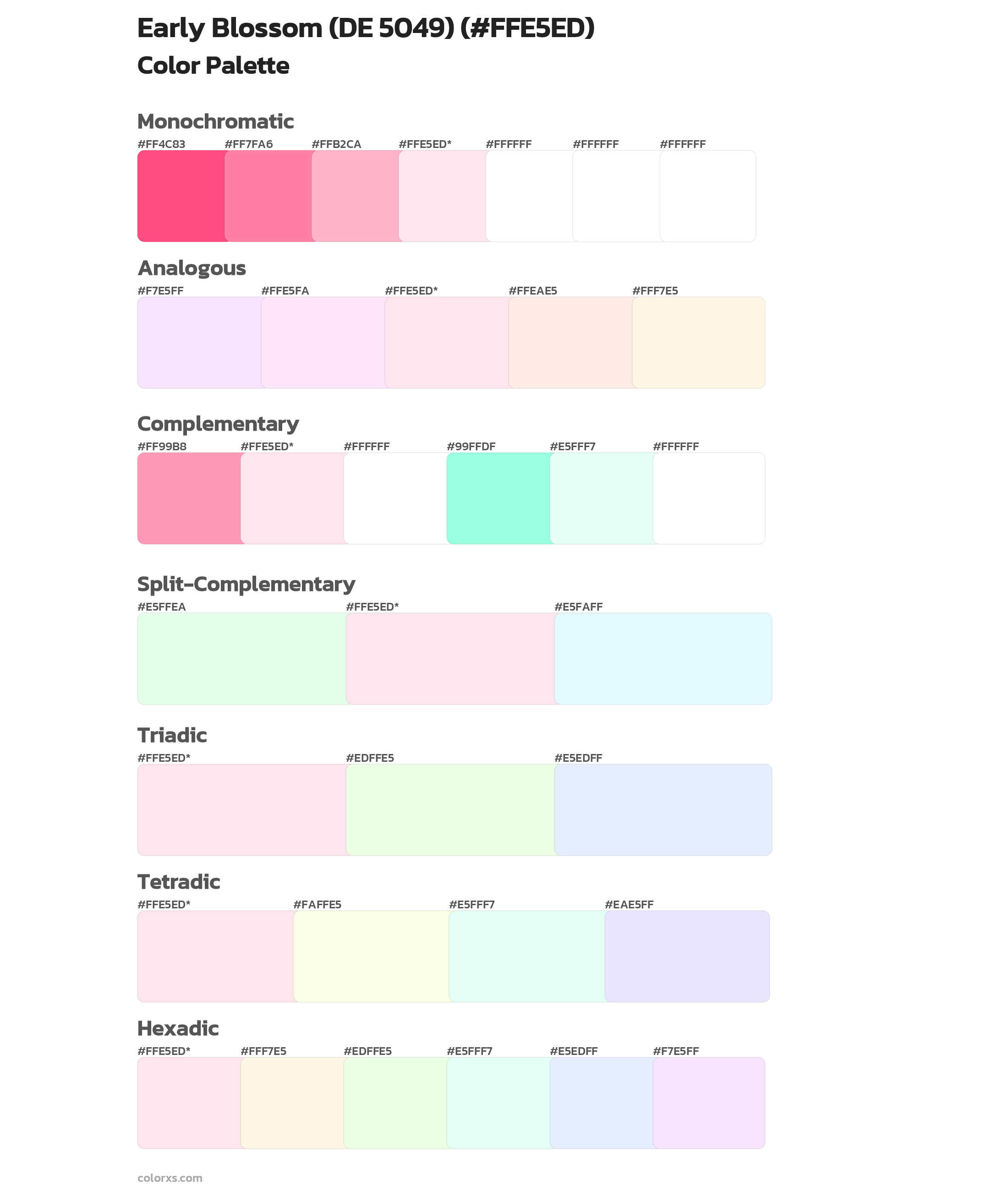 Early Blossom (DE 5049) Color Scheme Palettes
