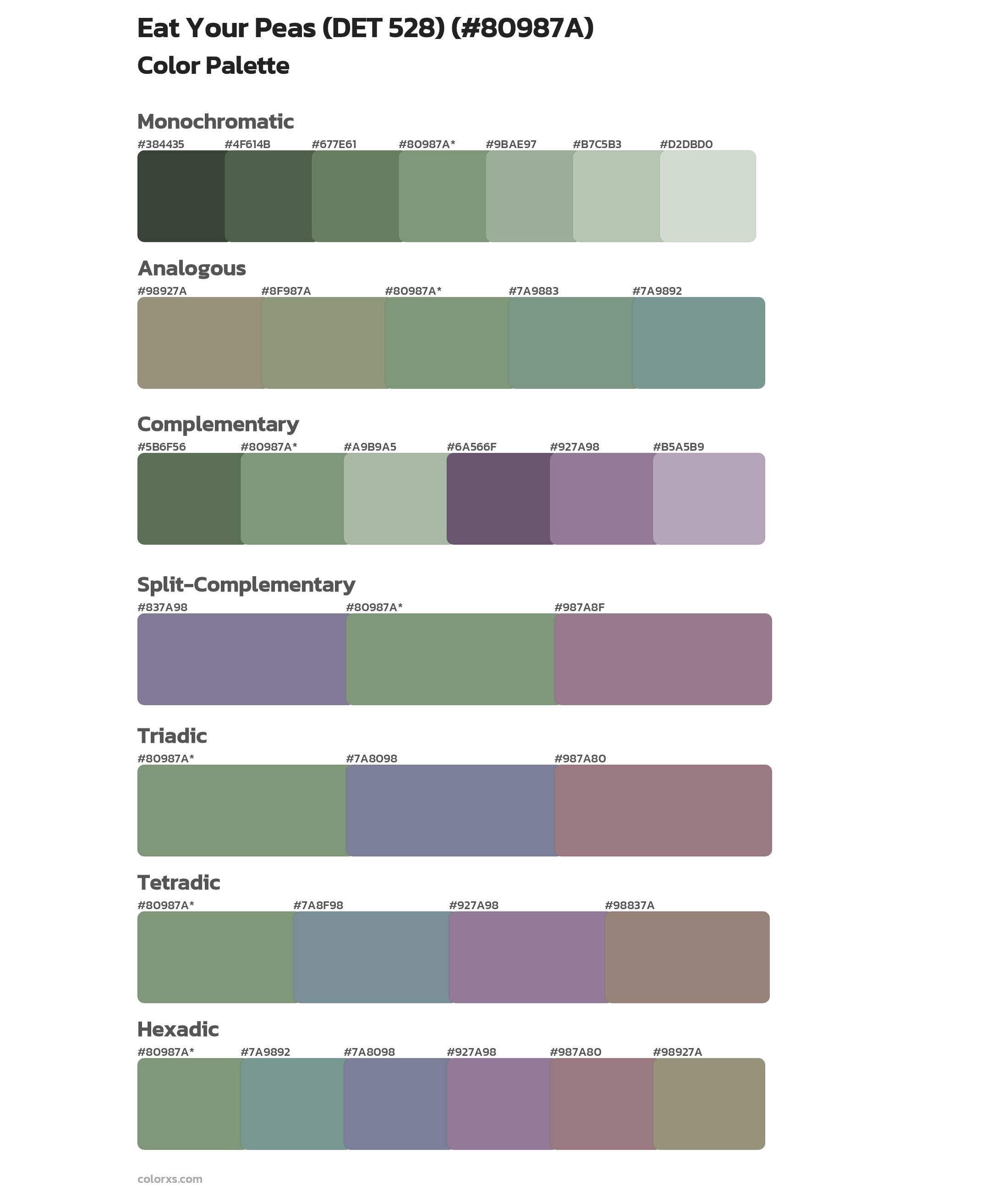 Eat Your Peas (DET 528) Color Scheme Palettes