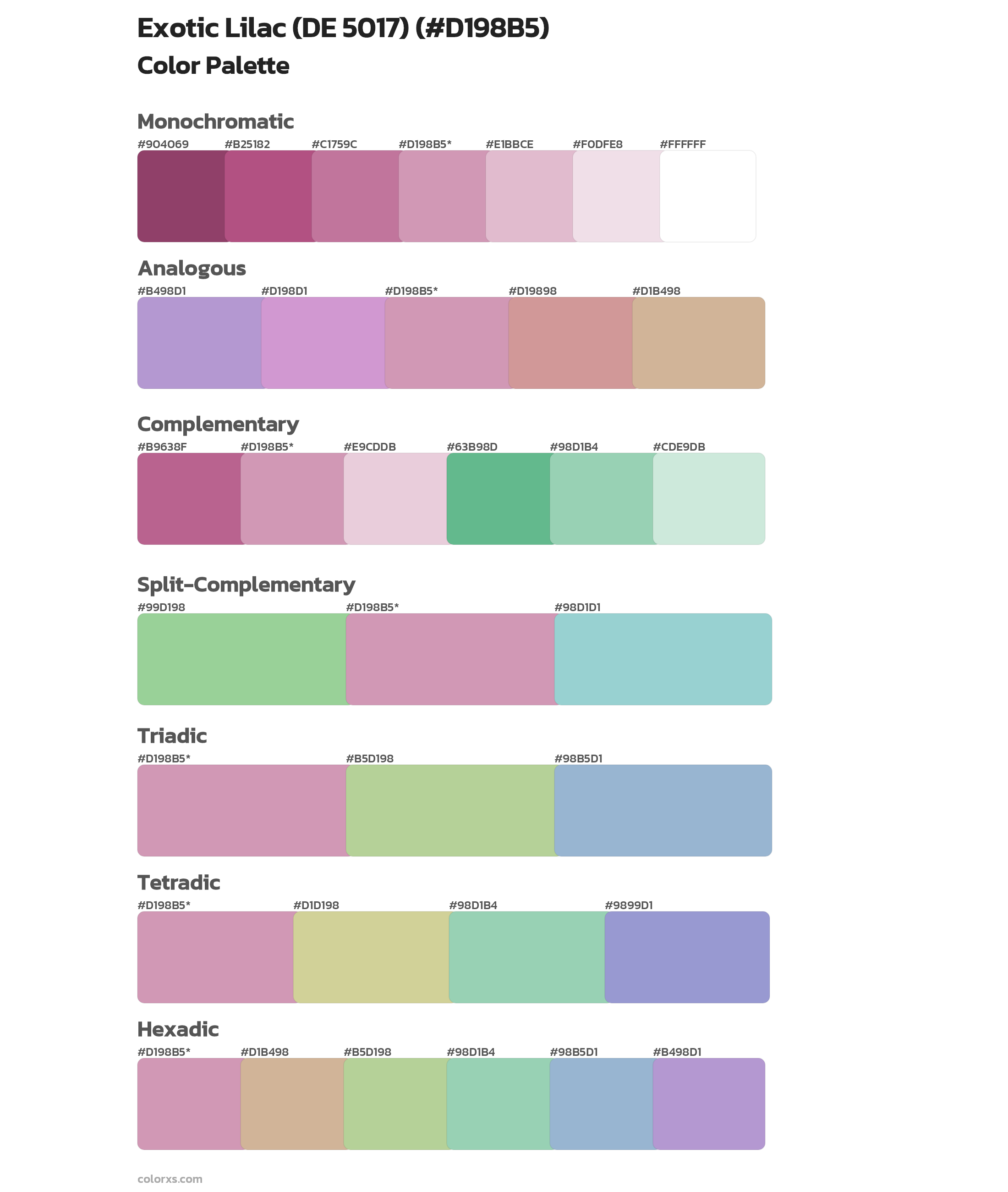 Exotic Lilac (DE 5017) Color Scheme Palettes