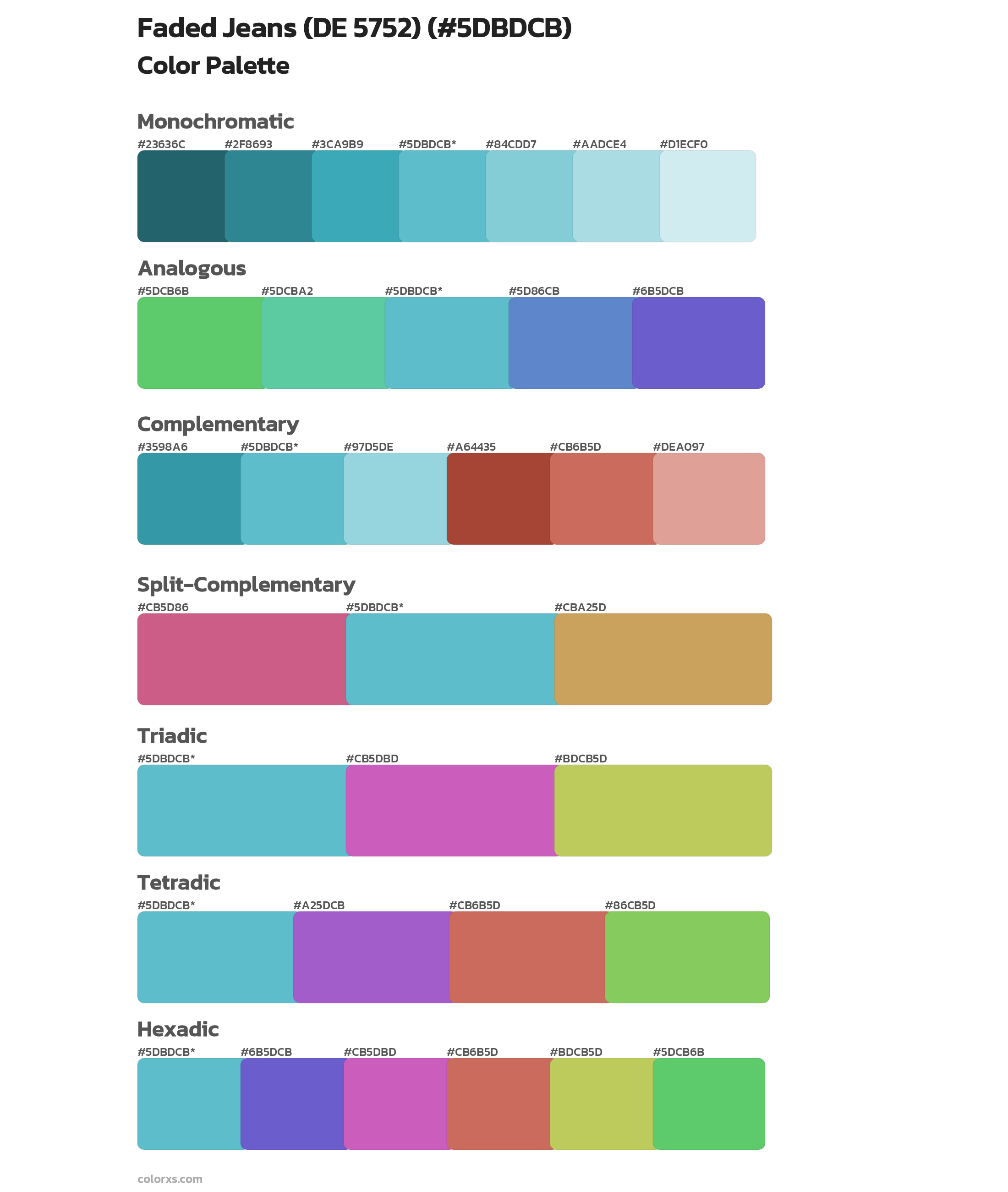 Faded Jeans (DE 5752) Color Scheme Palettes