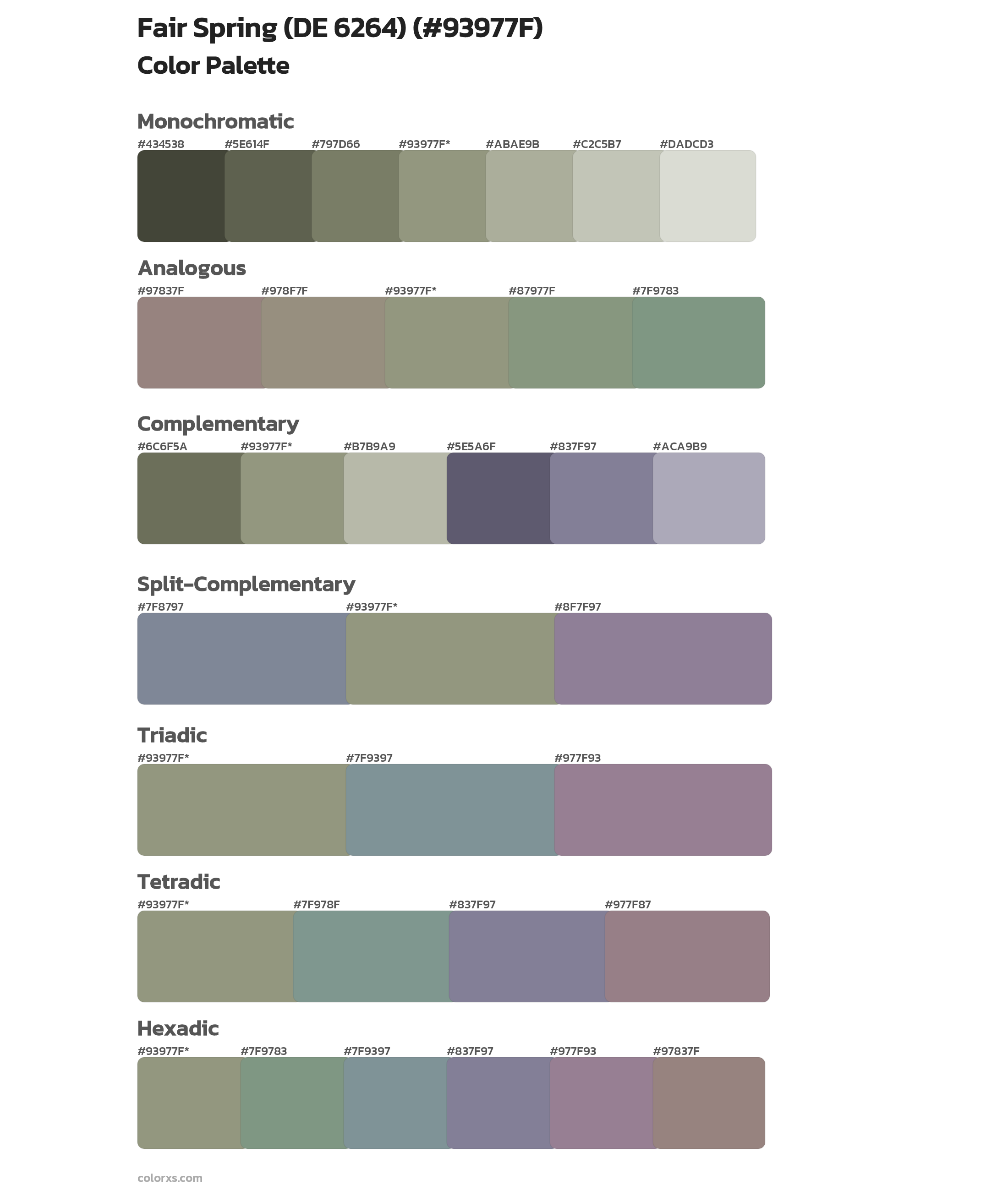 Fair Spring (DE 6264) Color Scheme Palettes