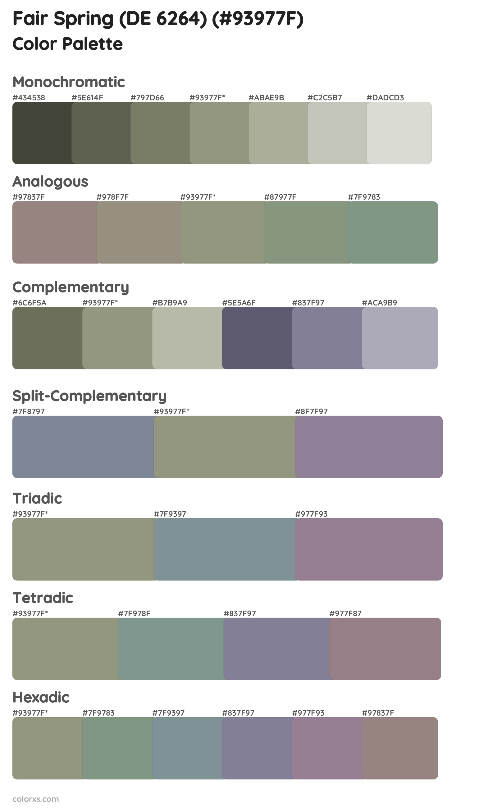 Fair Spring (DE 6264) Color Scheme Palettes