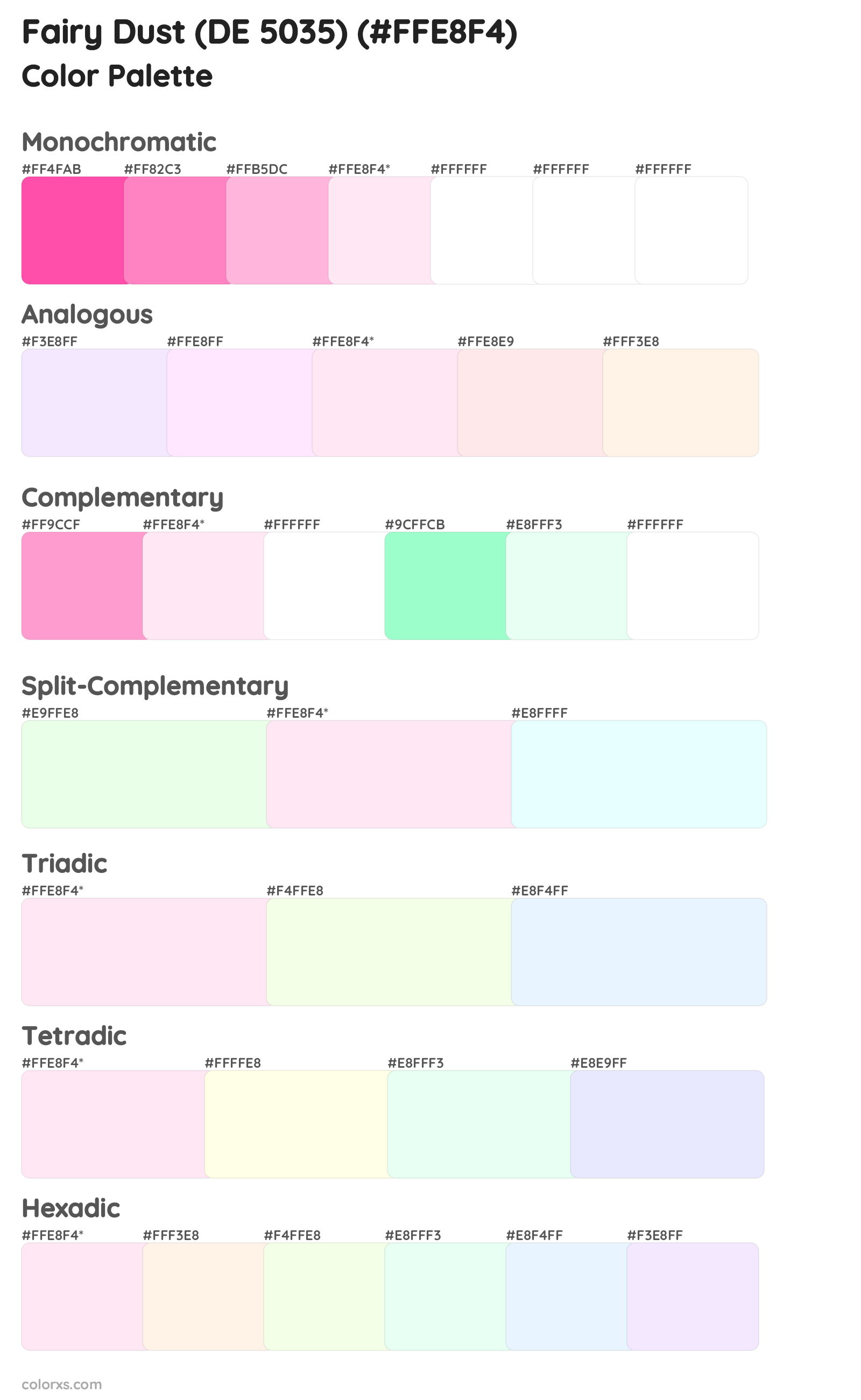 Fairy Dust (DE 5035) Color Scheme Palettes