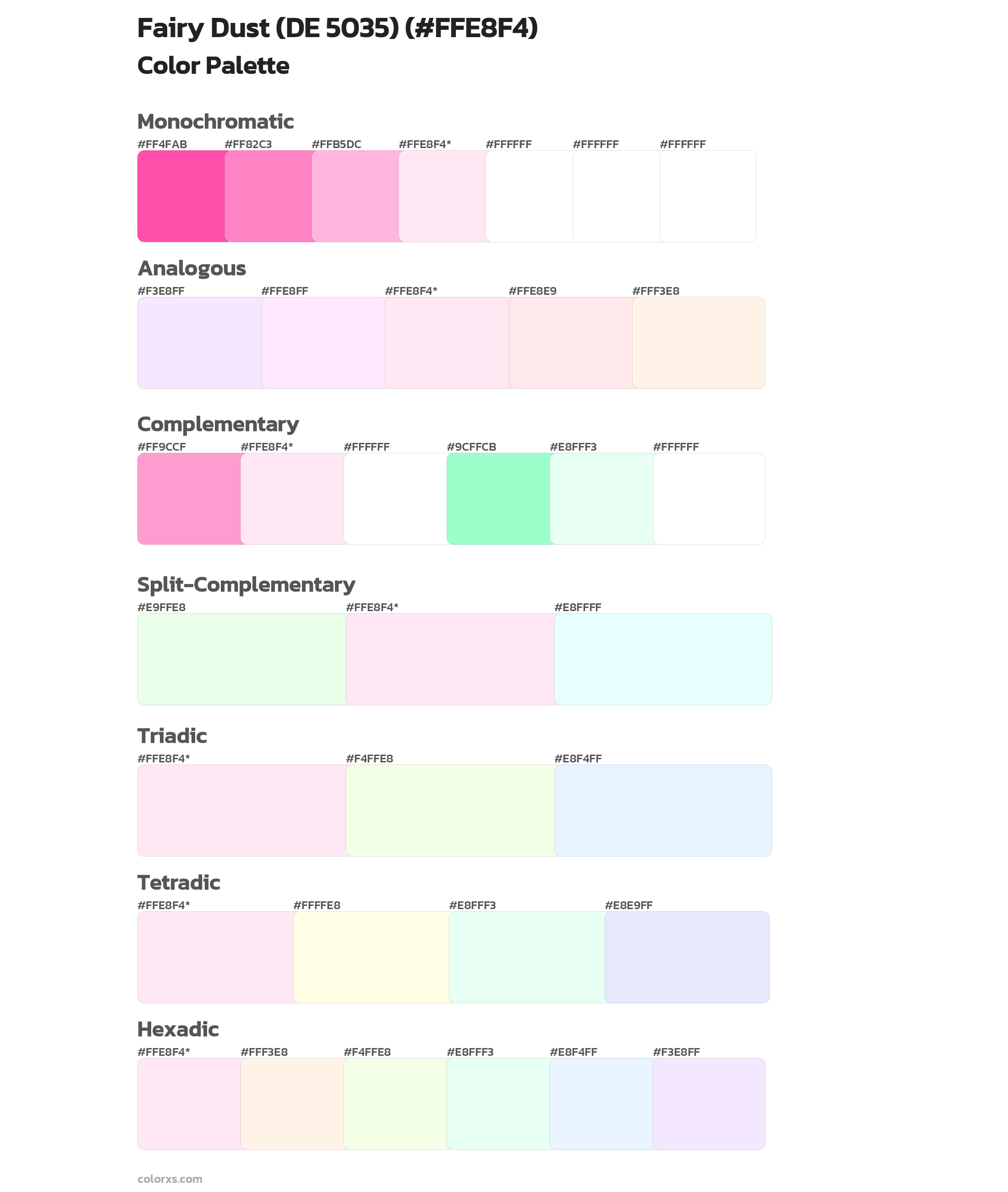 Fairy Dust (DE 5035) Color Scheme Palettes