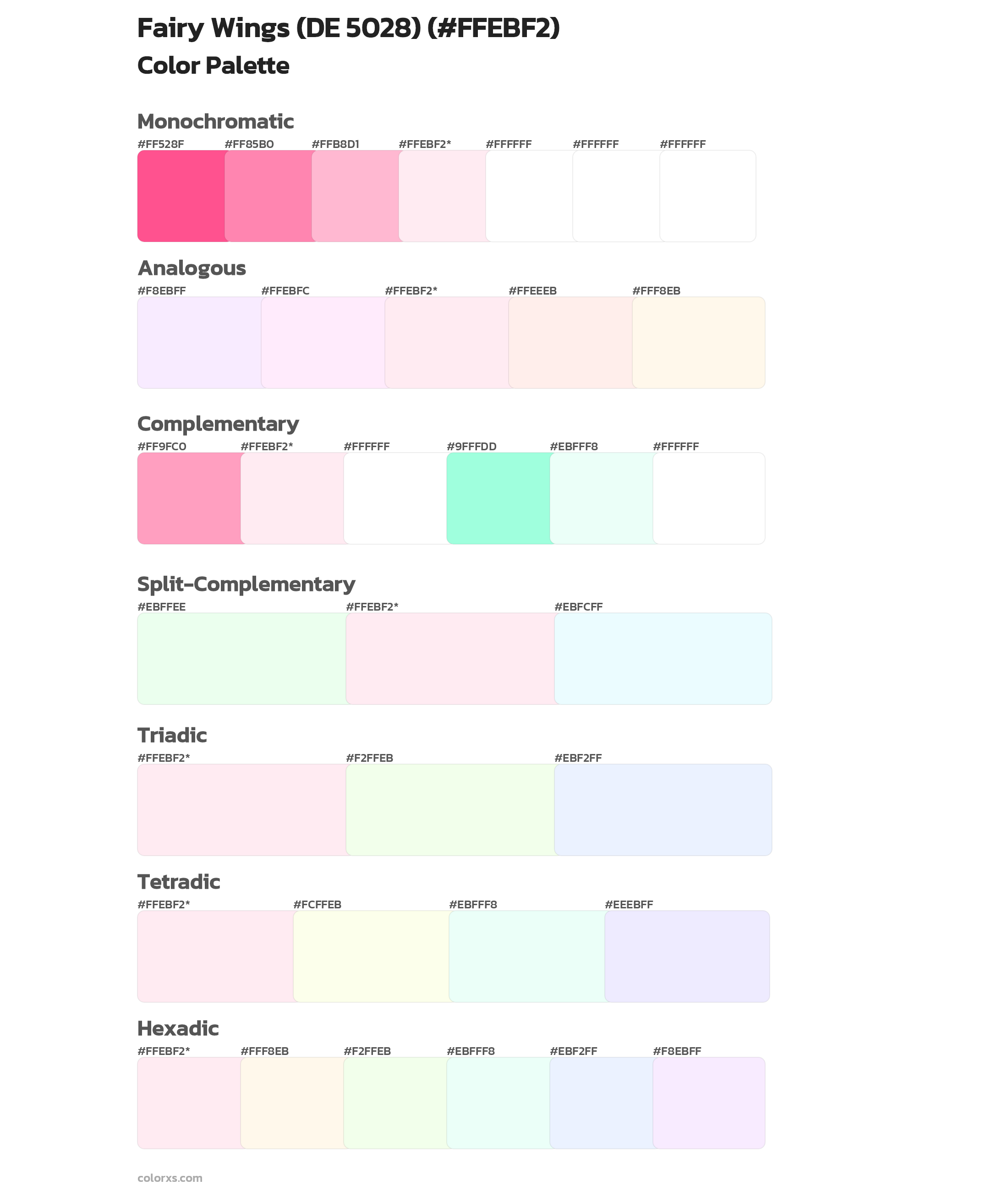 Fairy Wings (DE 5028) Color Scheme Palettes
