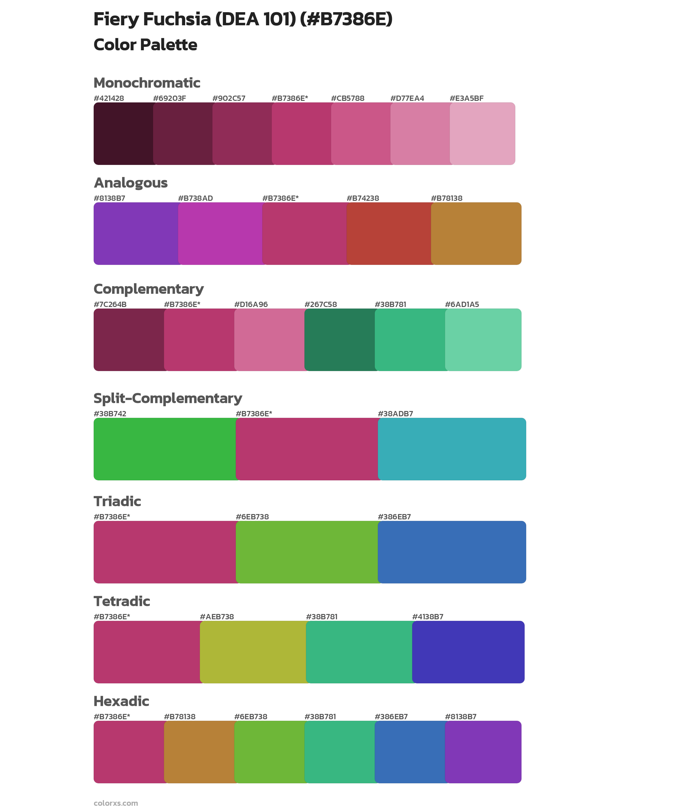 Fiery Fuchsia (DEA 101) Color Scheme Palettes
