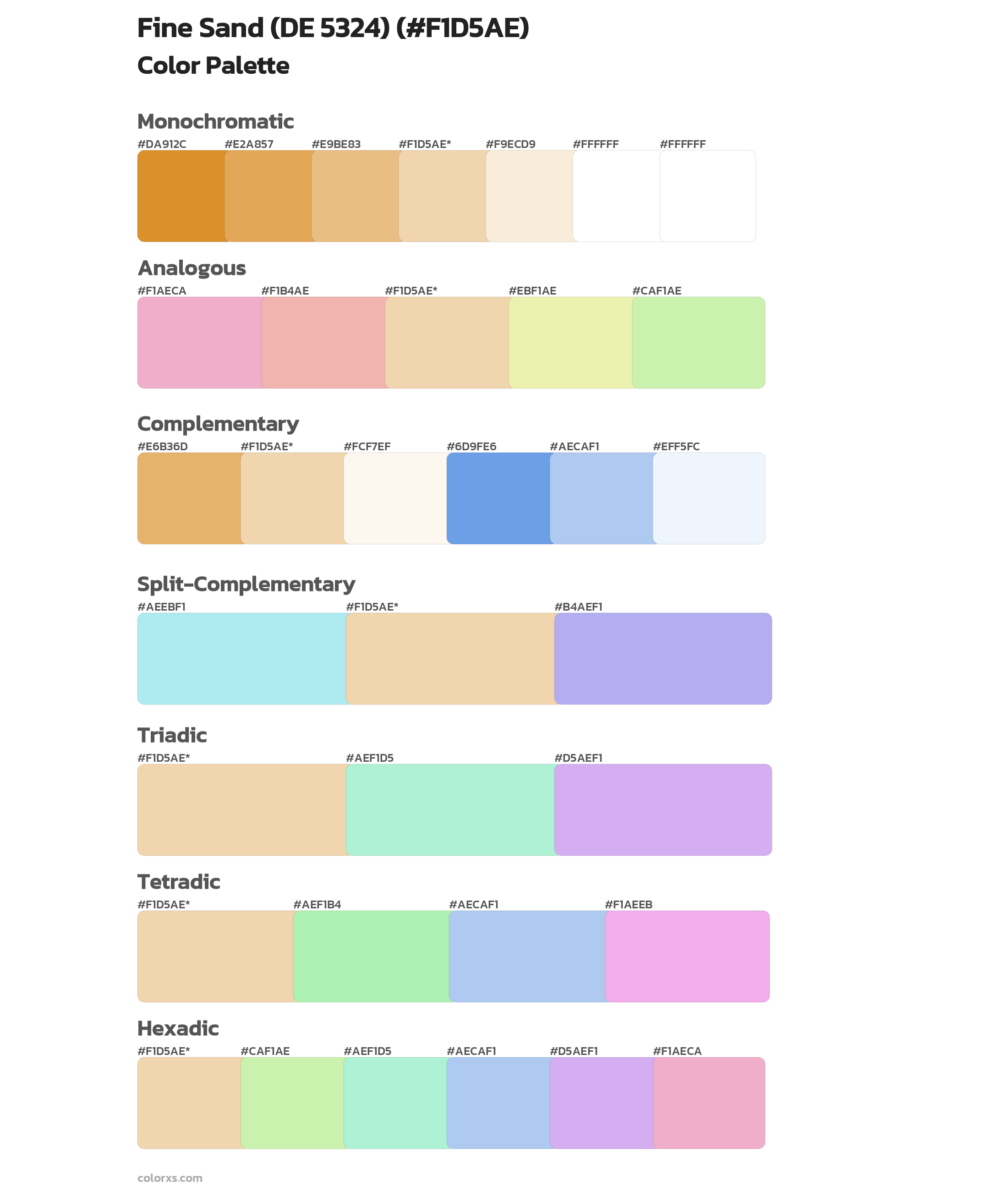 Fine Sand (DE 5324) Color Scheme Palettes