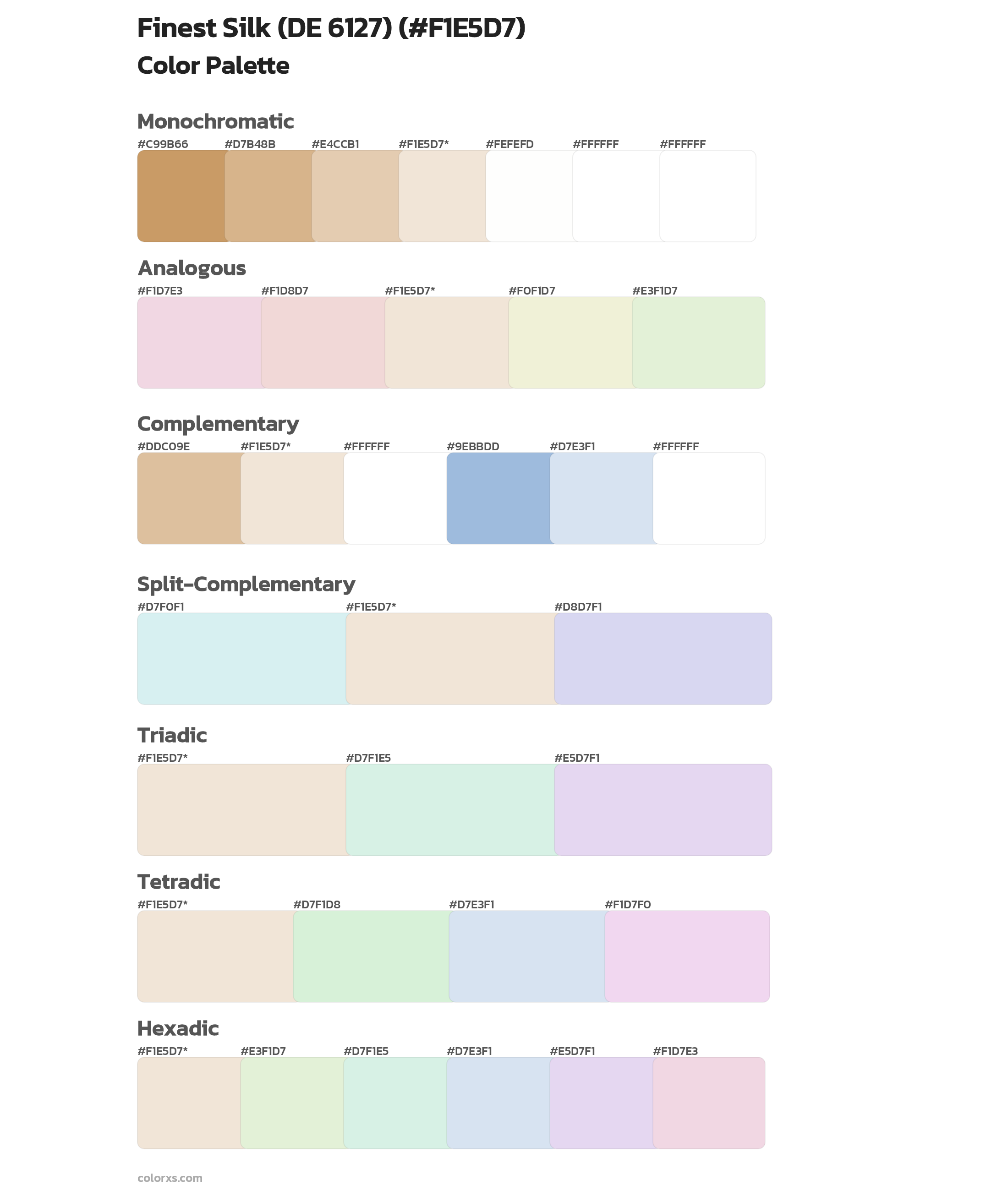 Finest Silk (DE 6127) Color Scheme Palettes