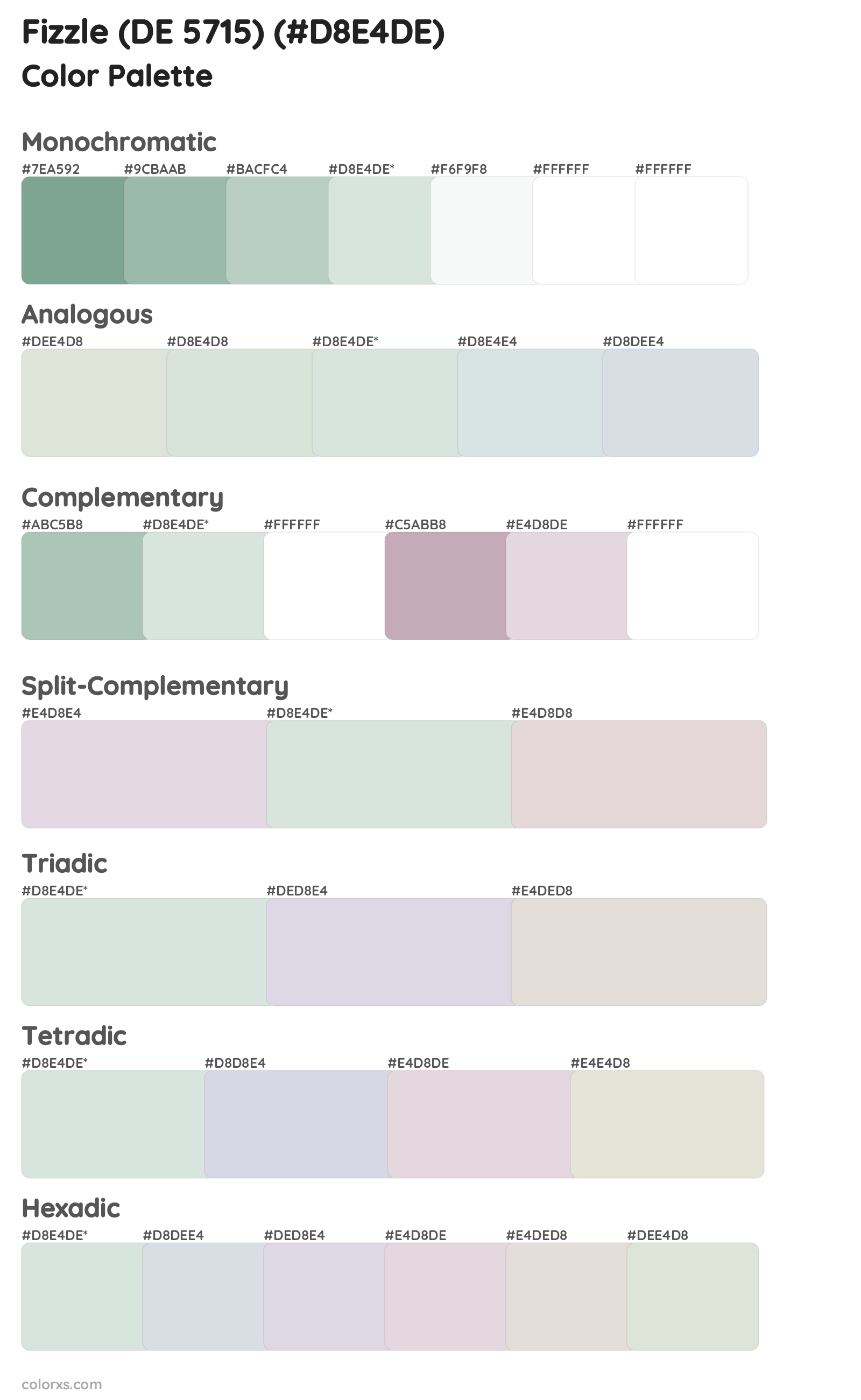 Fizzle (DE 5715) Color Scheme Palettes