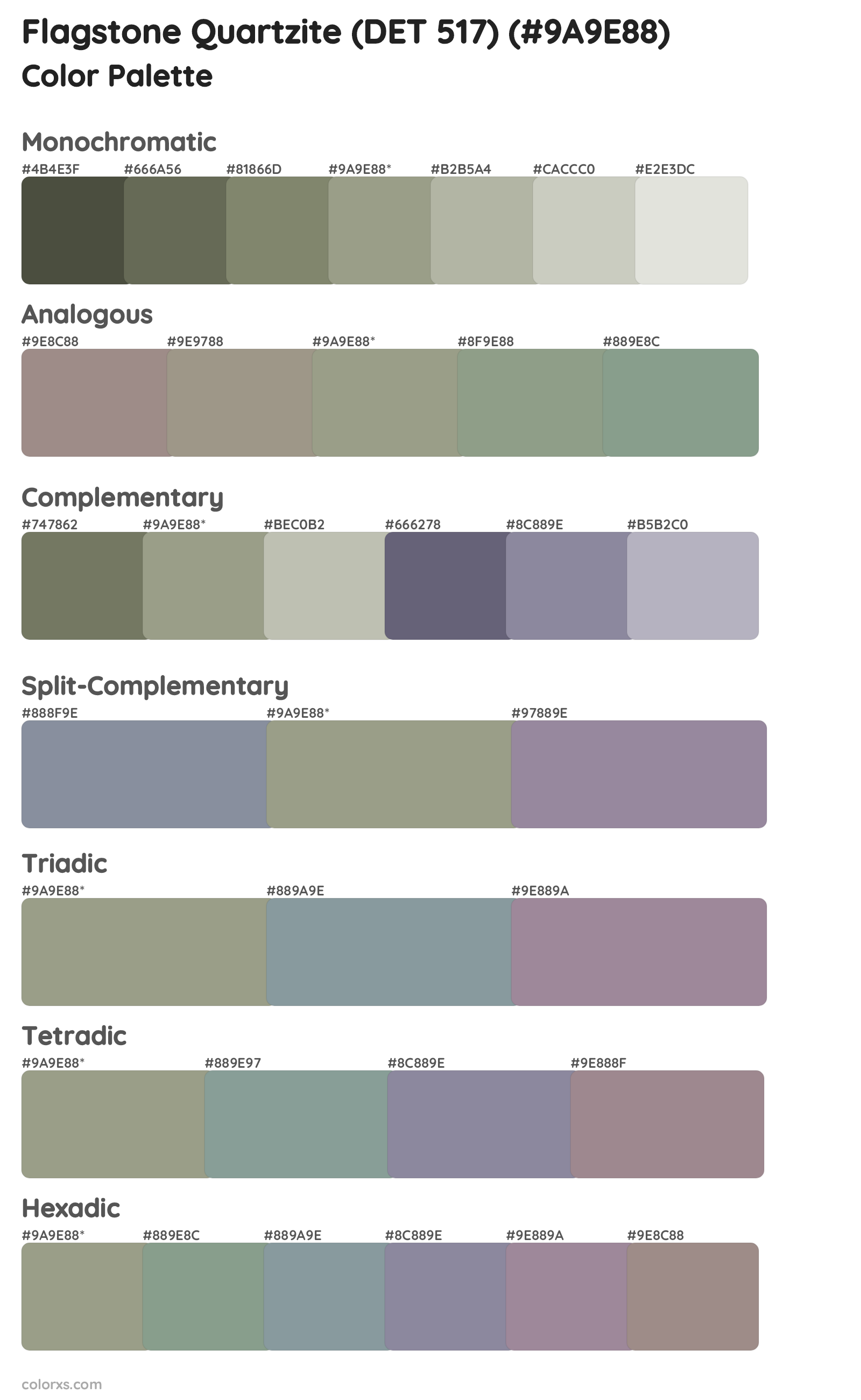 Flagstone Quartzite (DET 517) Color Scheme Palettes