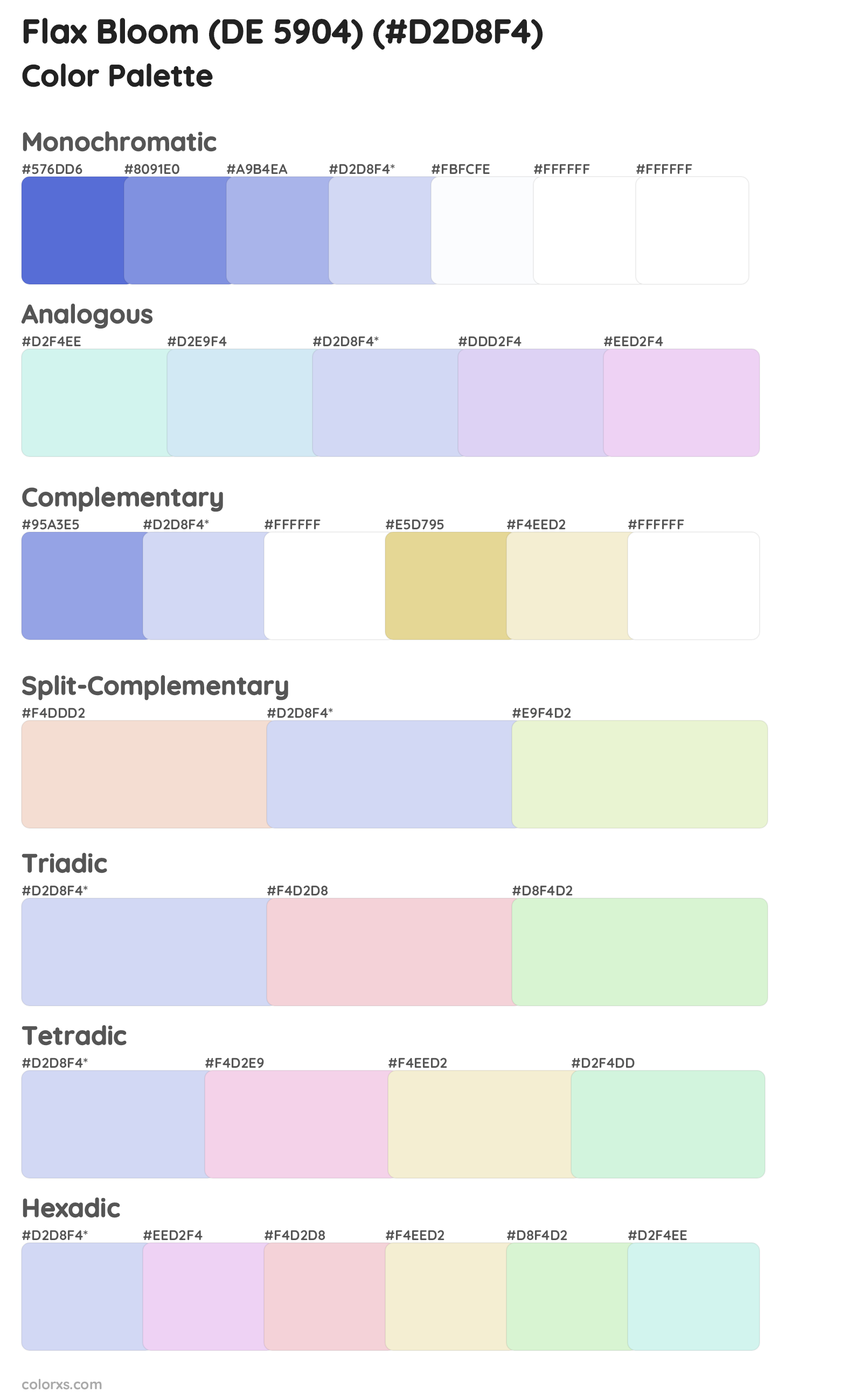 Flax Bloom (DE 5904) Color Scheme Palettes