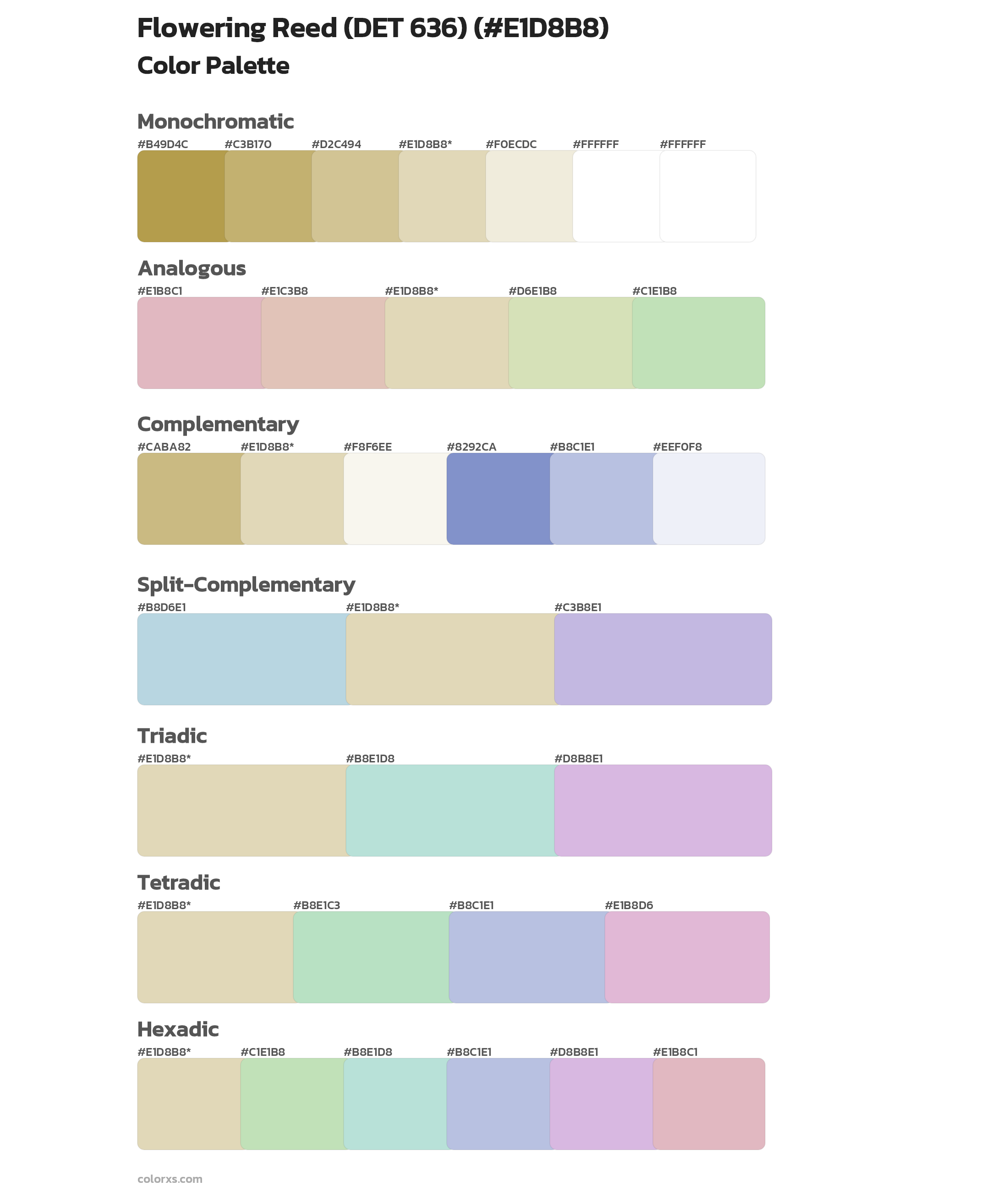 Flowering Reed (DET 636) Color Scheme Palettes