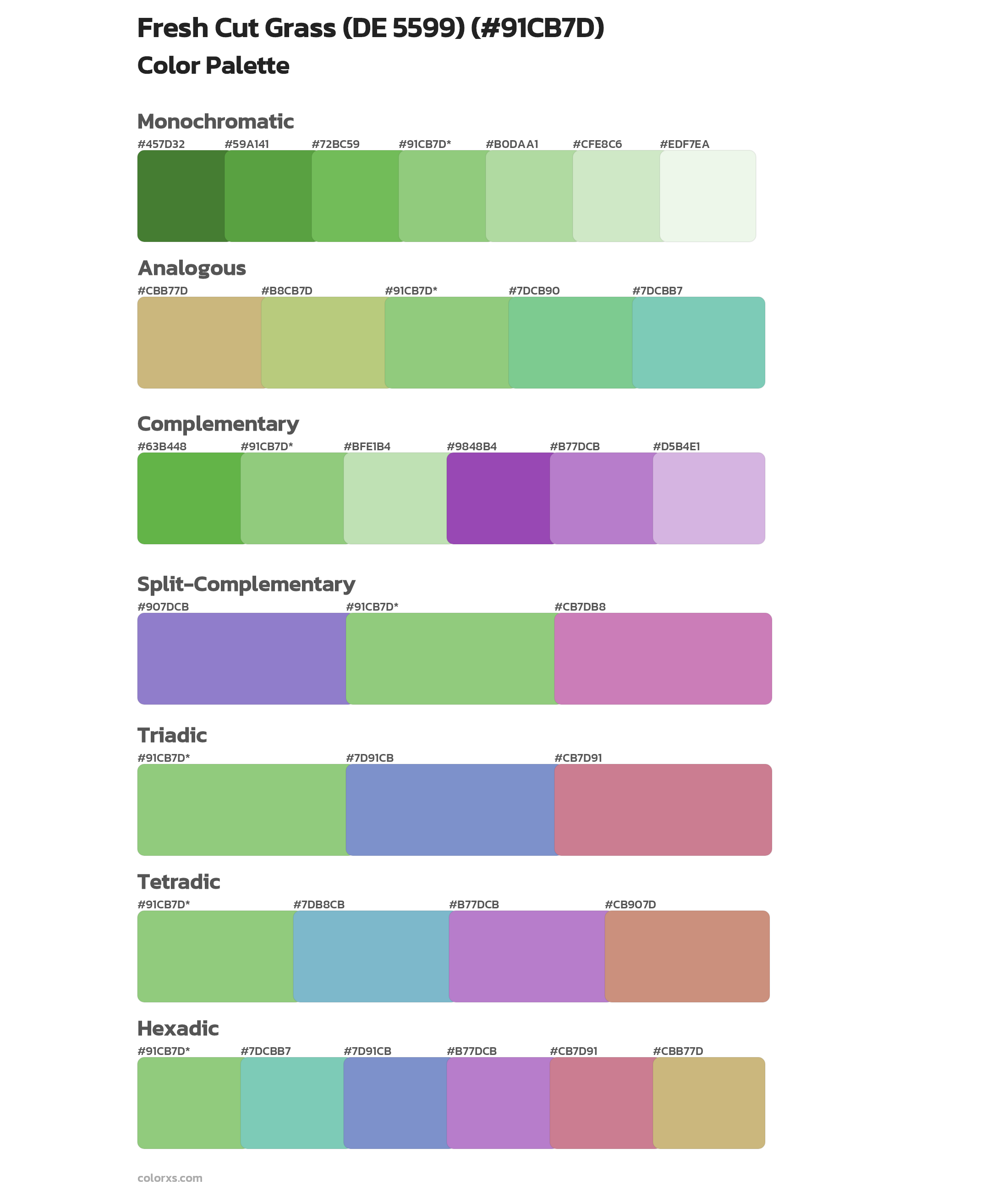 Fresh Cut Grass (DE 5599) Color Scheme Palettes