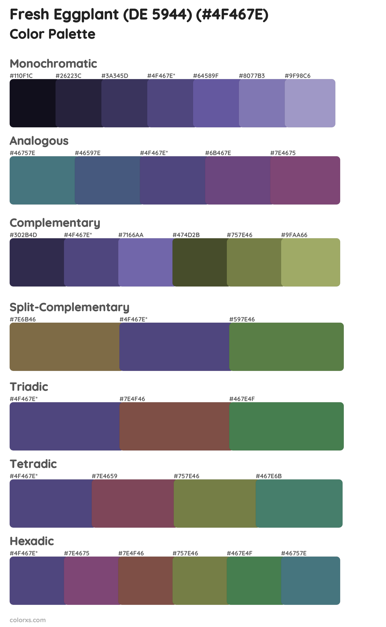 Fresh Eggplant (DE 5944) Color Scheme Palettes