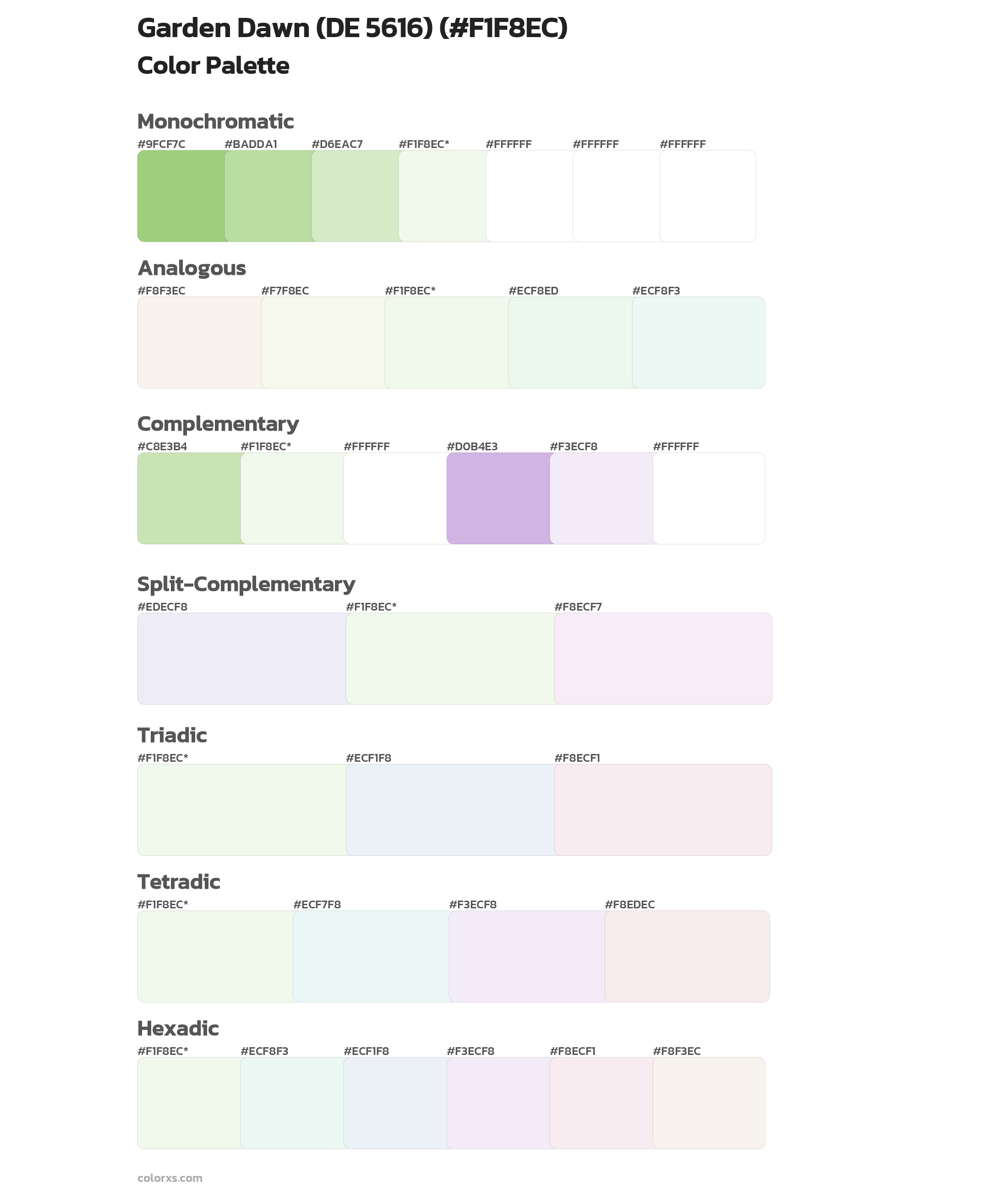 Garden Dawn (DE 5616) Color Scheme Palettes