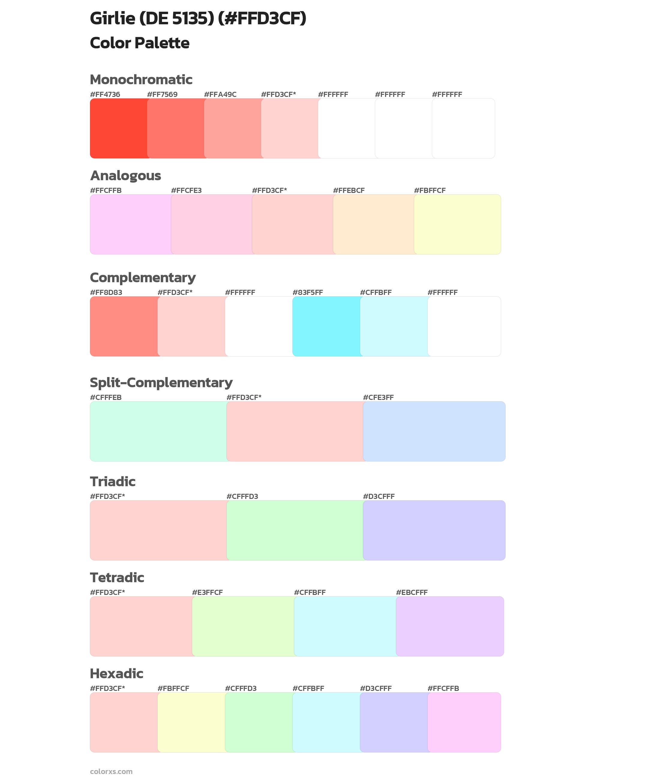 Girlie (DE 5135) Color Scheme Palettes