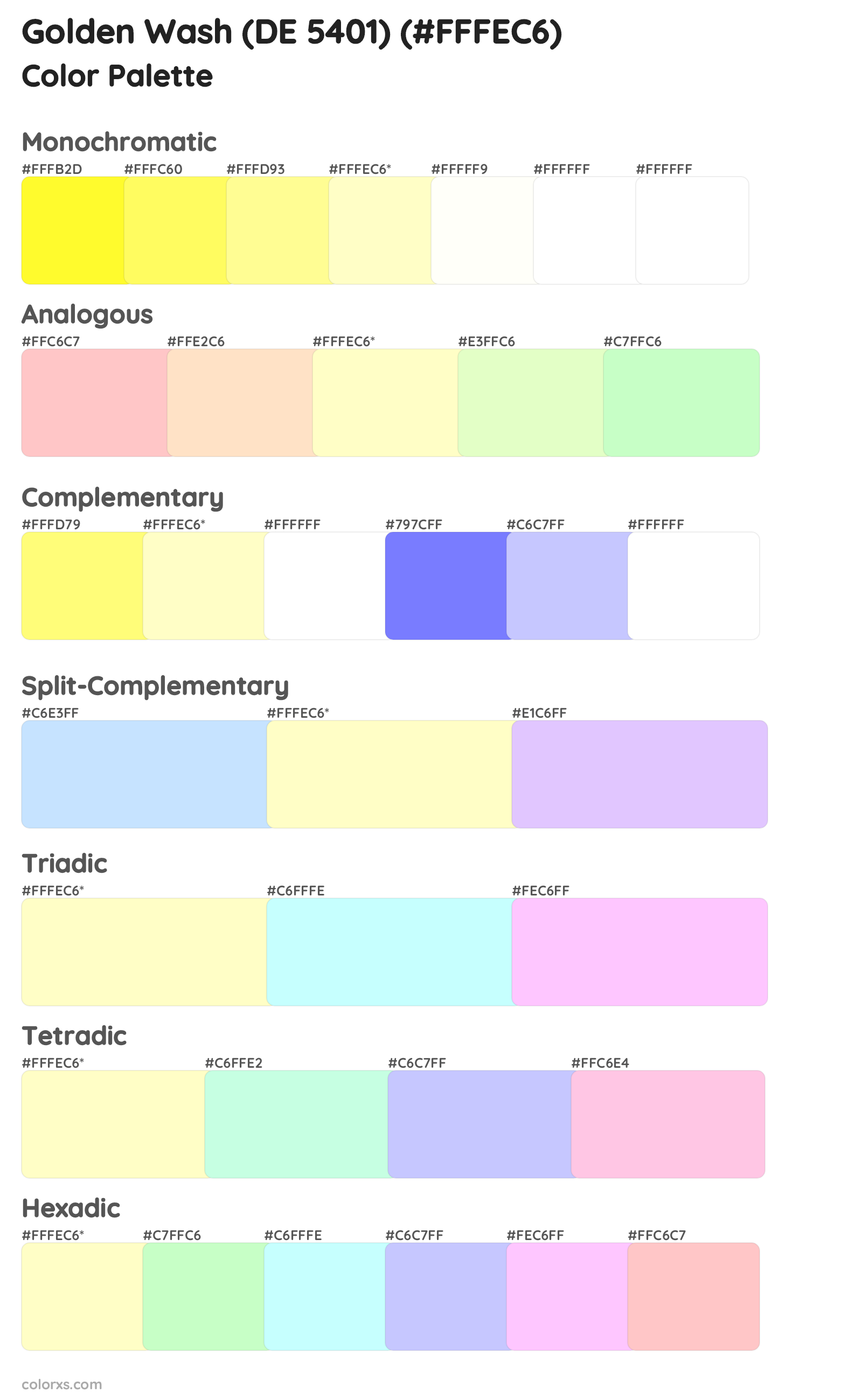 Golden Wash (DE 5401) Color Scheme Palettes