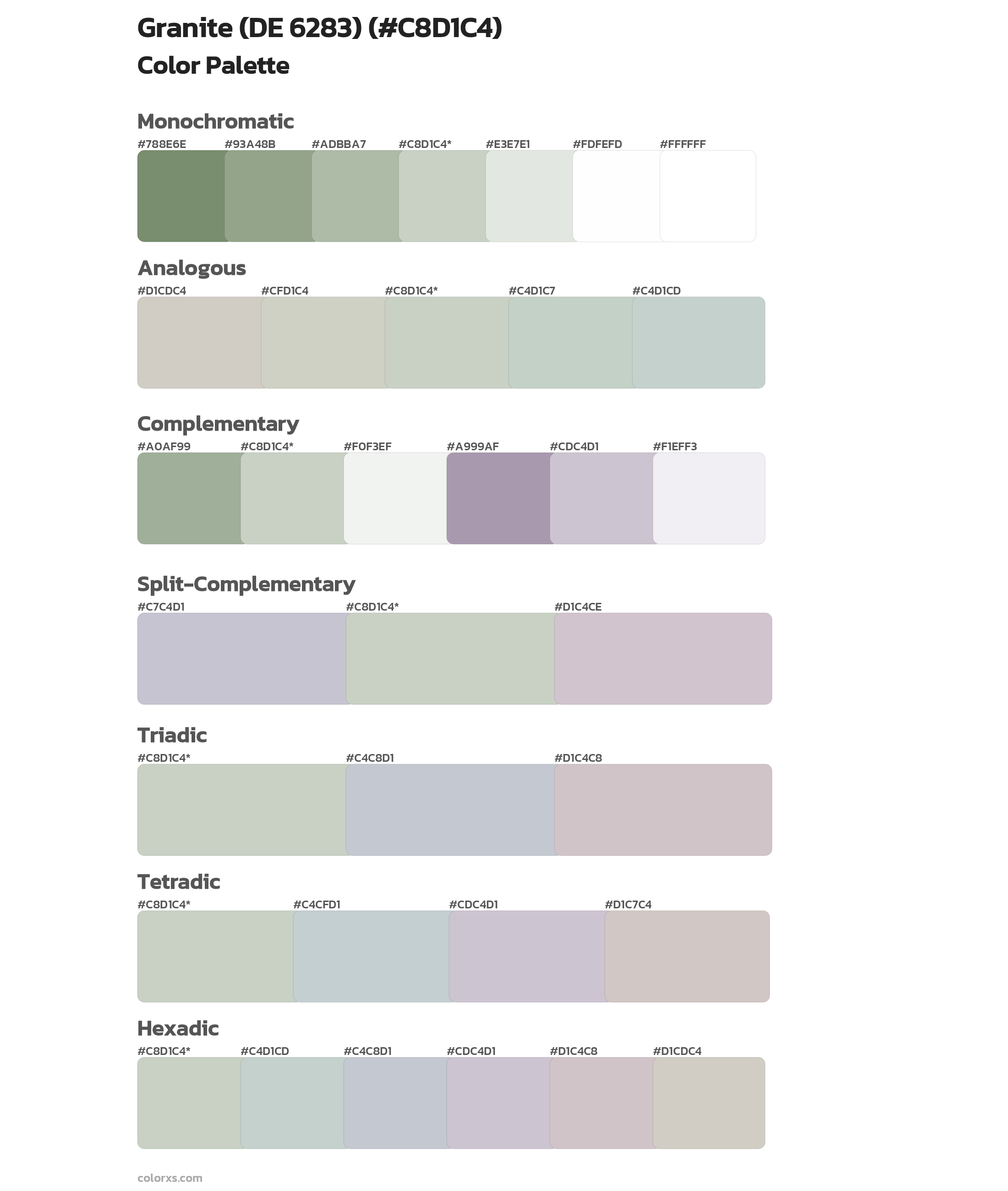 Granite (DE 6283) Color Scheme Palettes