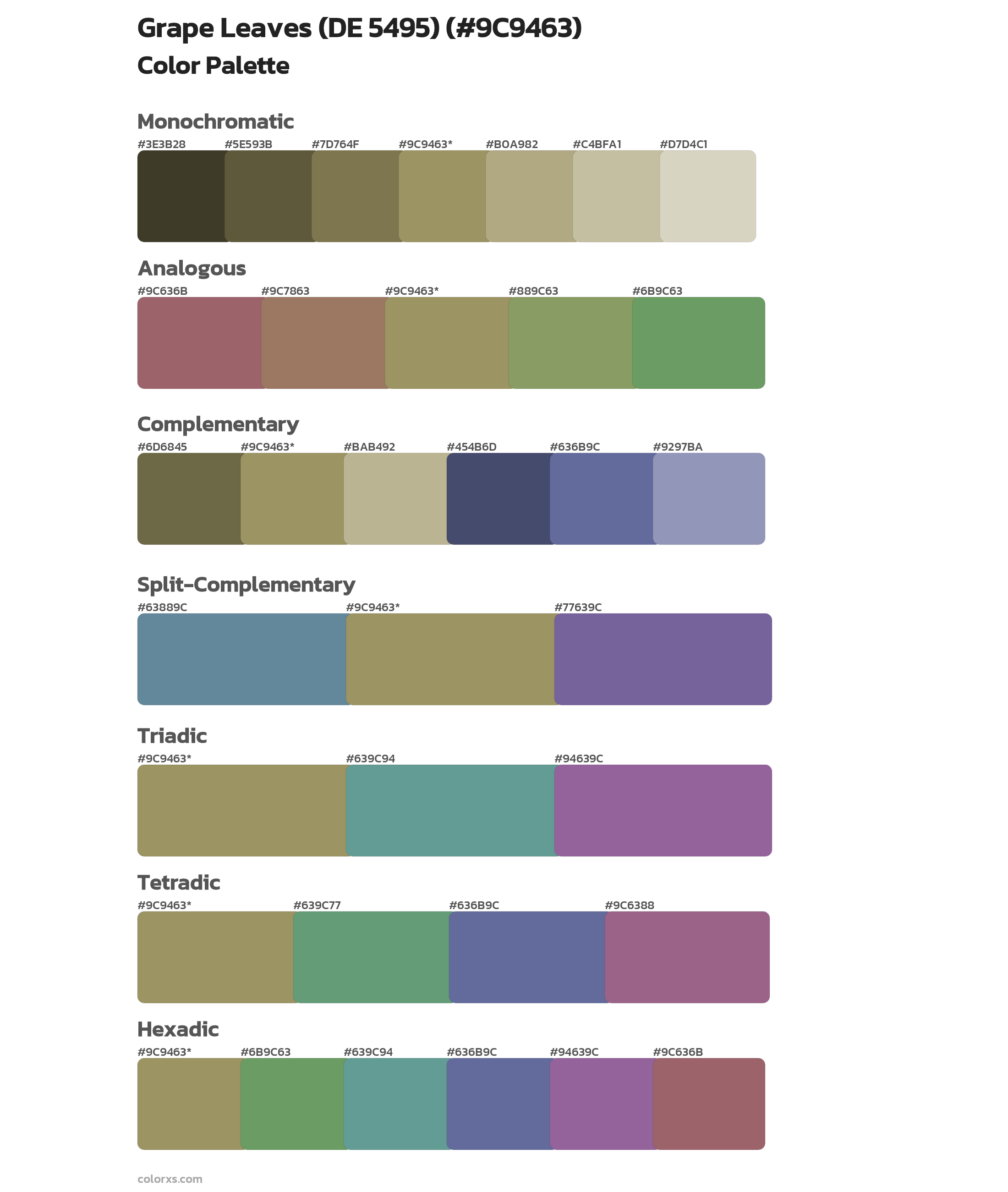 Grape Leaves (DE 5495) Color Scheme Palettes