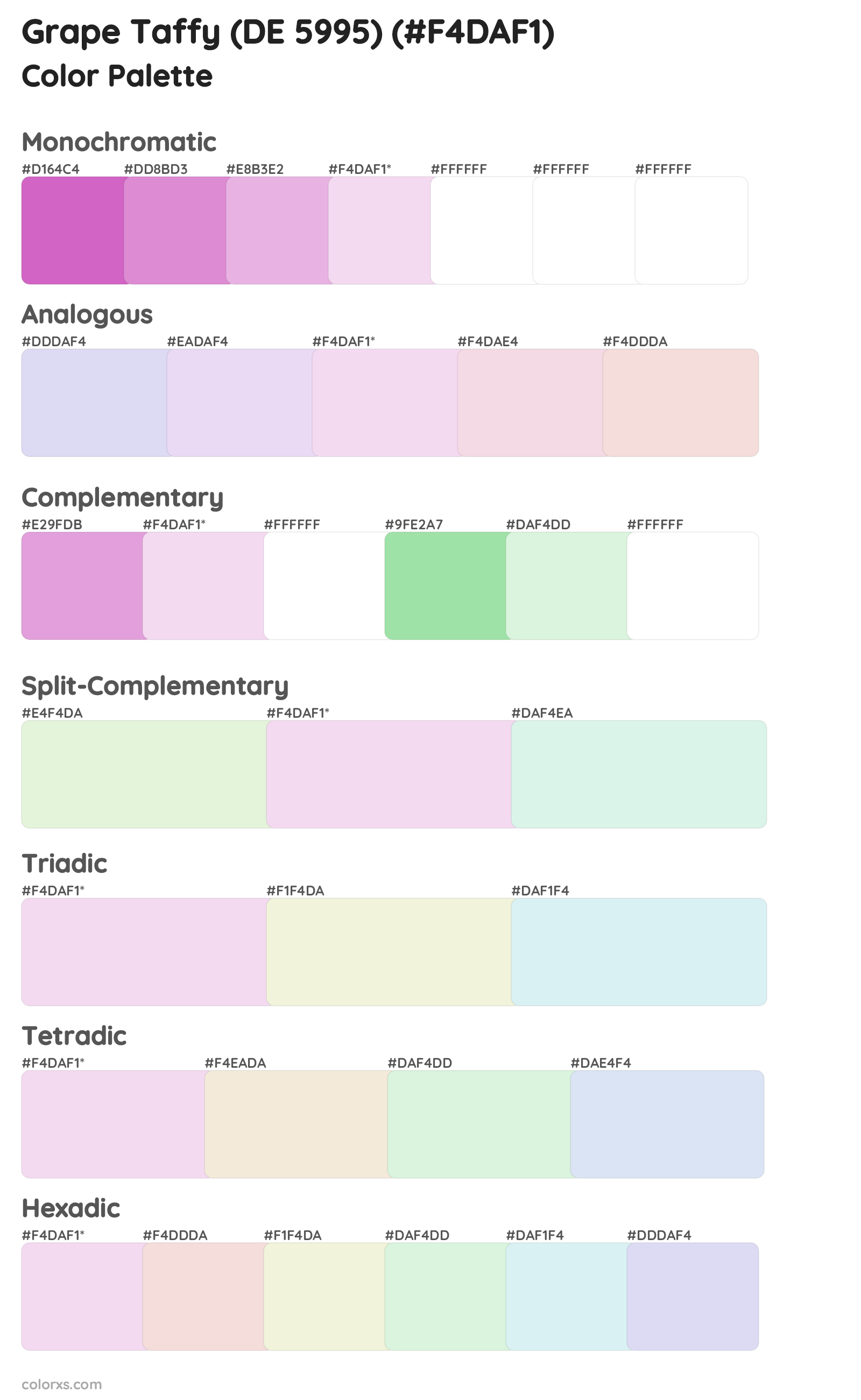 Grape Taffy (DE 5995) Color Scheme Palettes