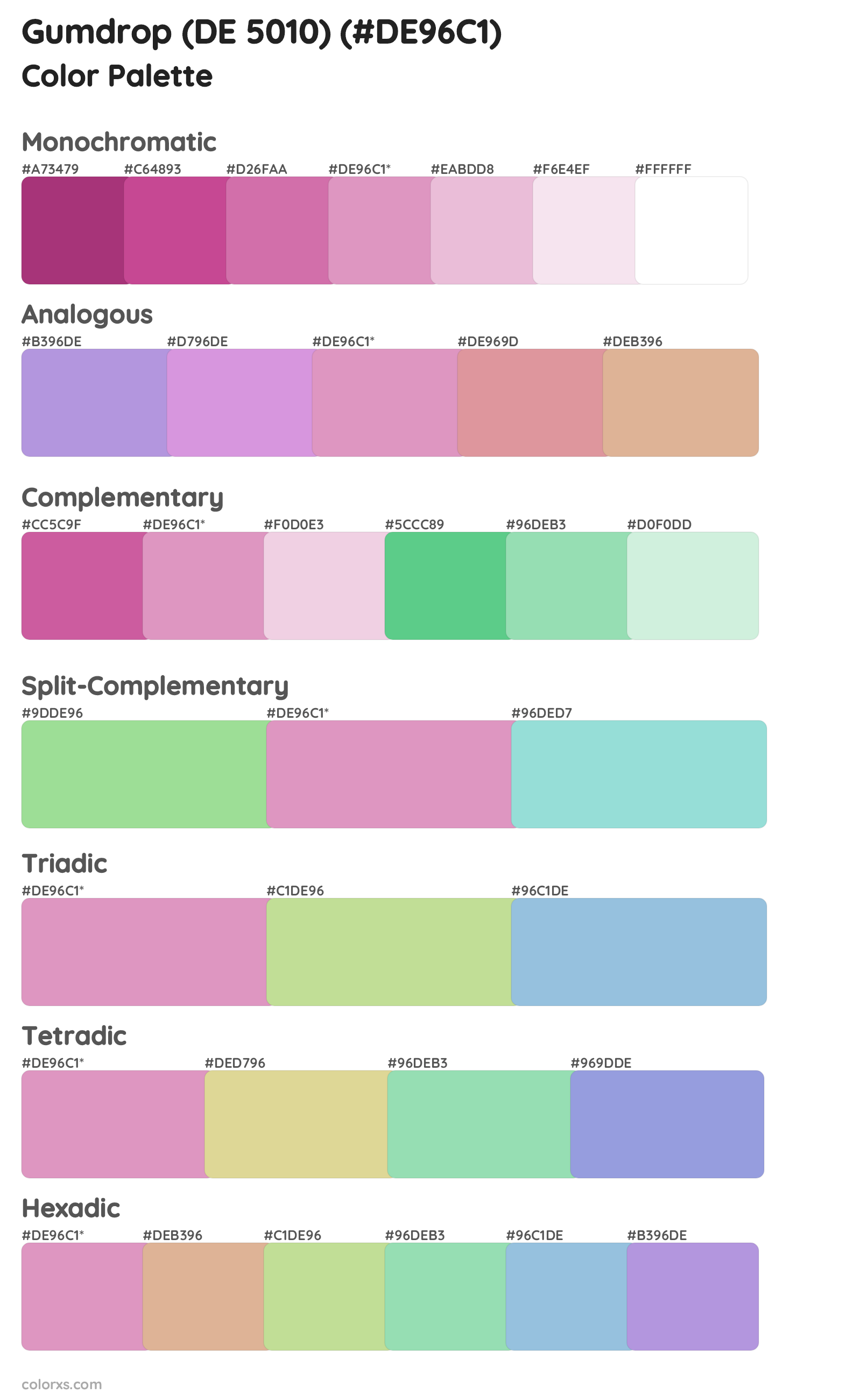 Gumdrop (DE 5010) Color Scheme Palettes