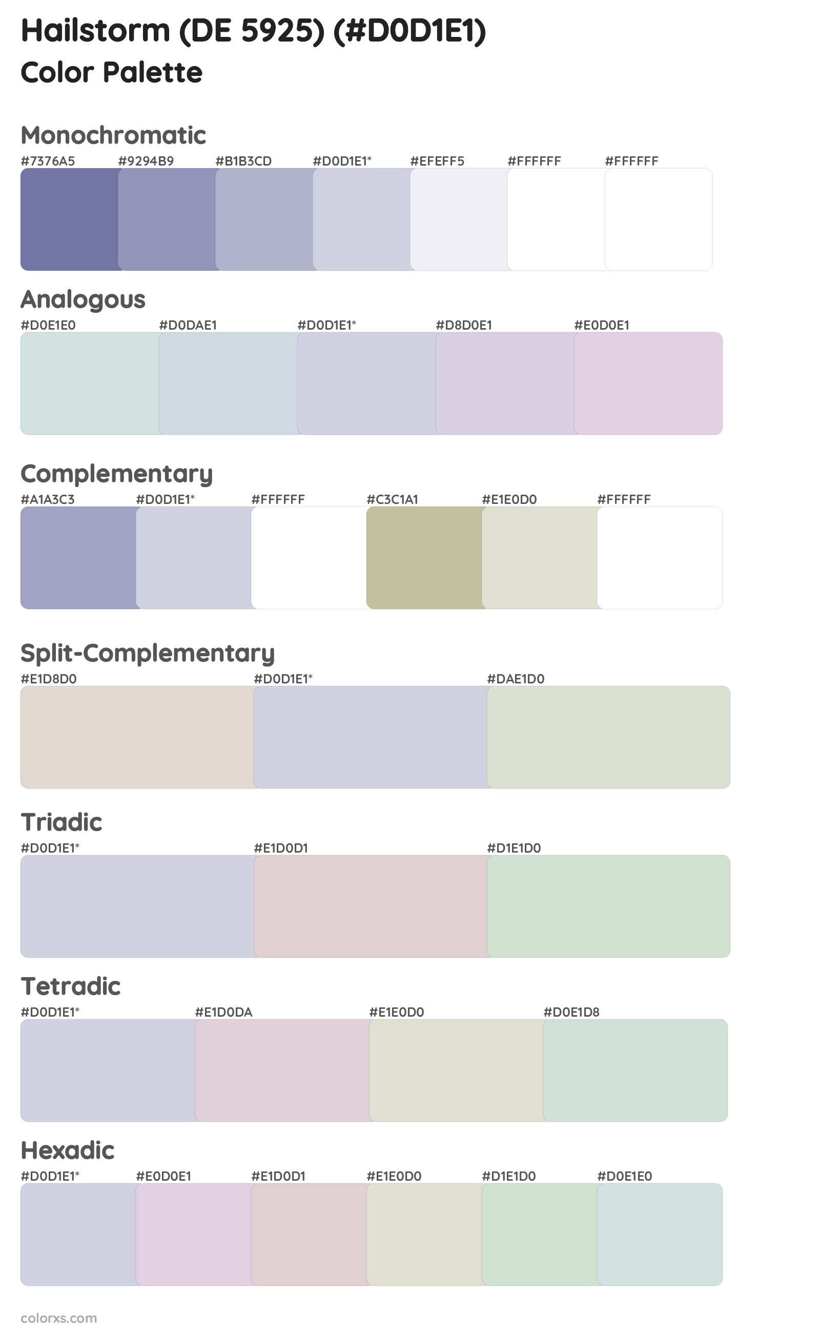 Hailstorm (DE 5925) Color Scheme Palettes