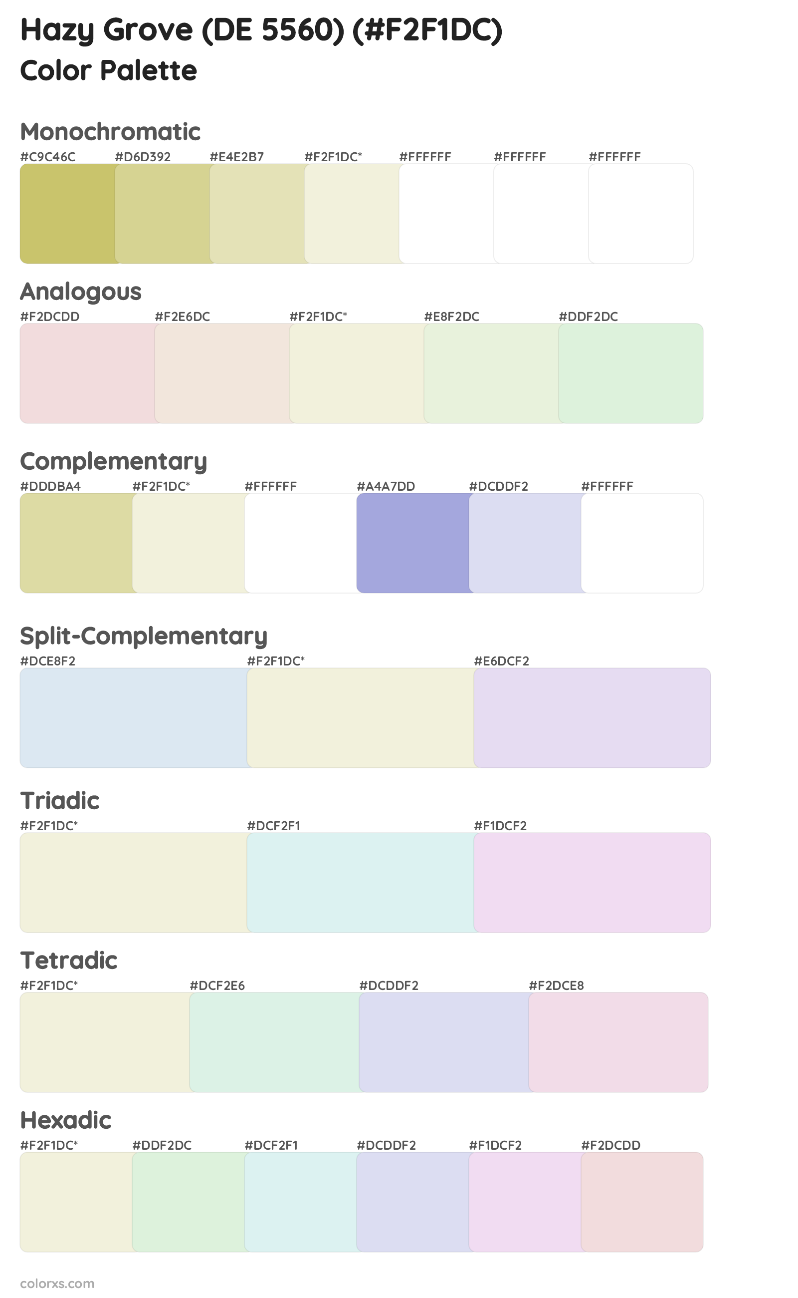 Hazy Grove (DE 5560) Color Scheme Palettes