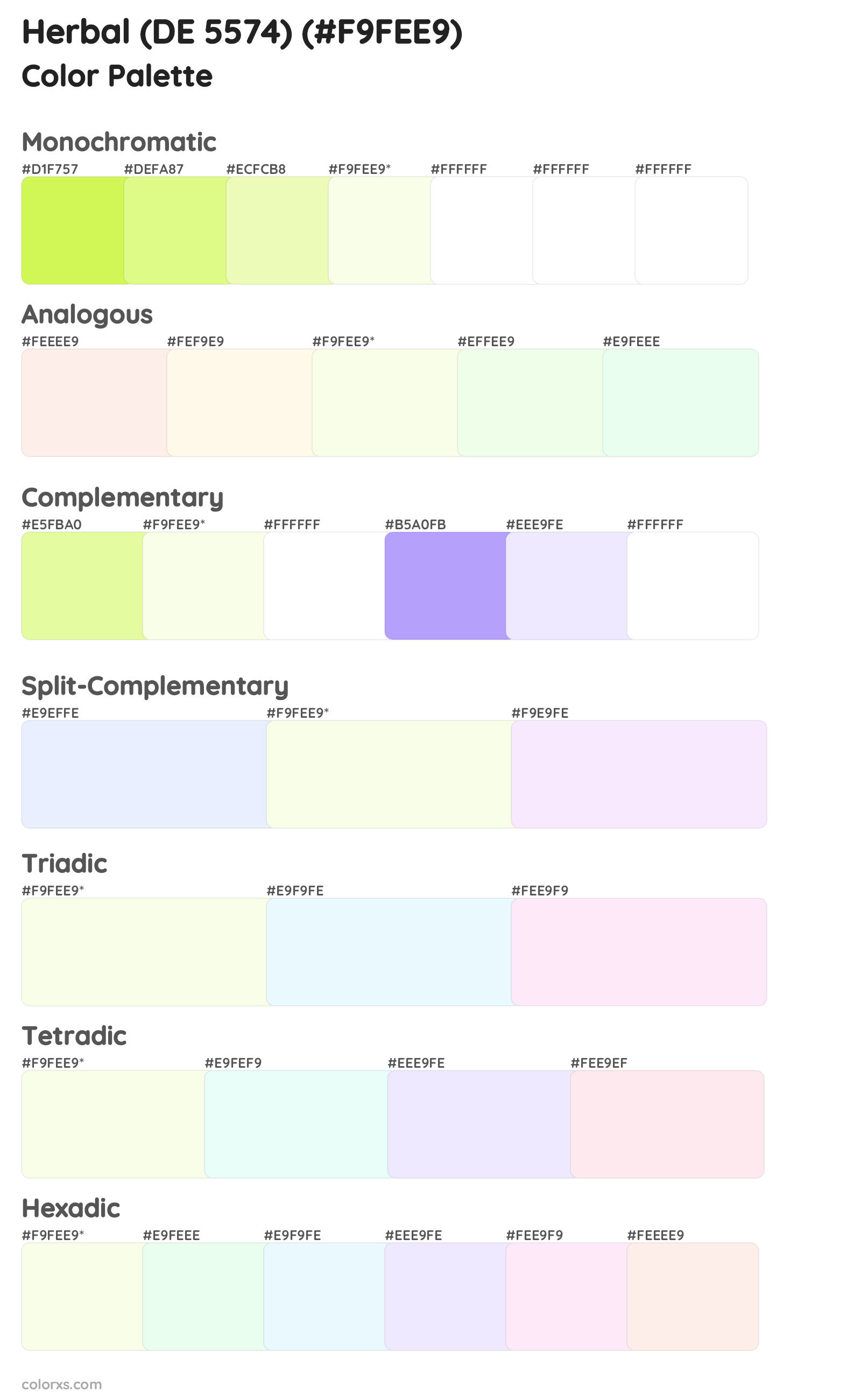 Herbal (DE 5574) Color Scheme Palettes