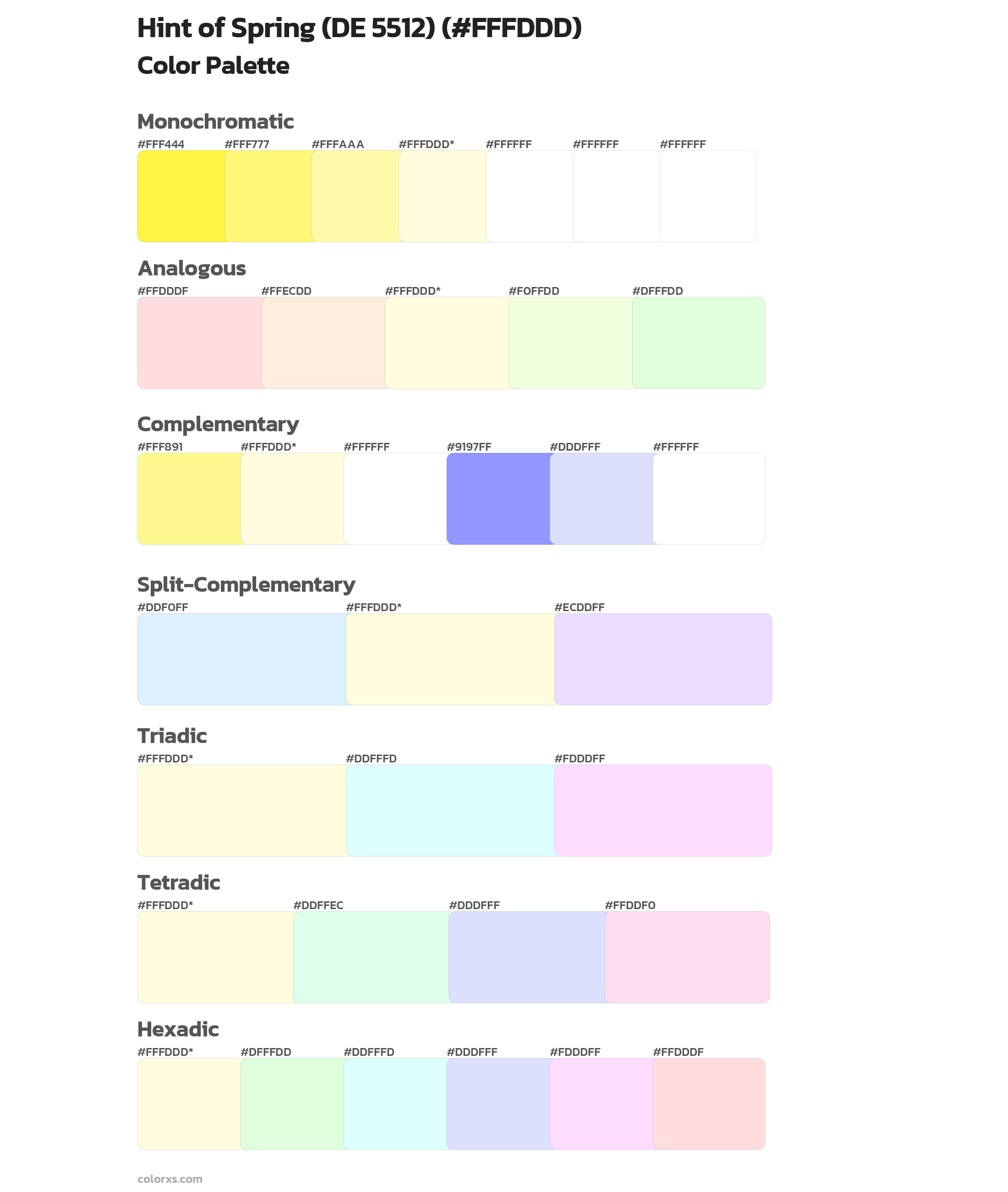Hint of Spring (DE 5512) Color Scheme Palettes
