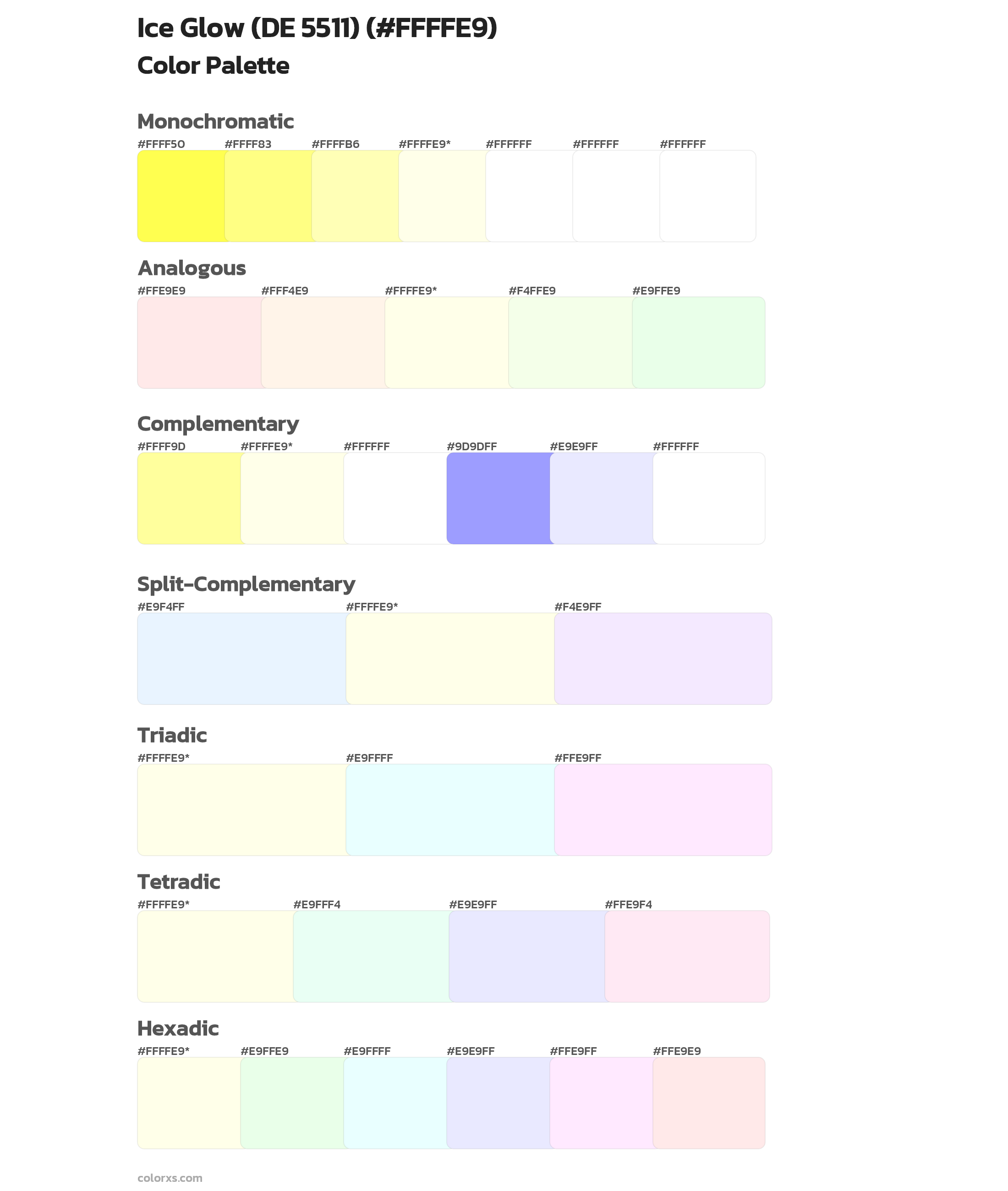 Ice Glow (DE 5511) Color Scheme Palettes