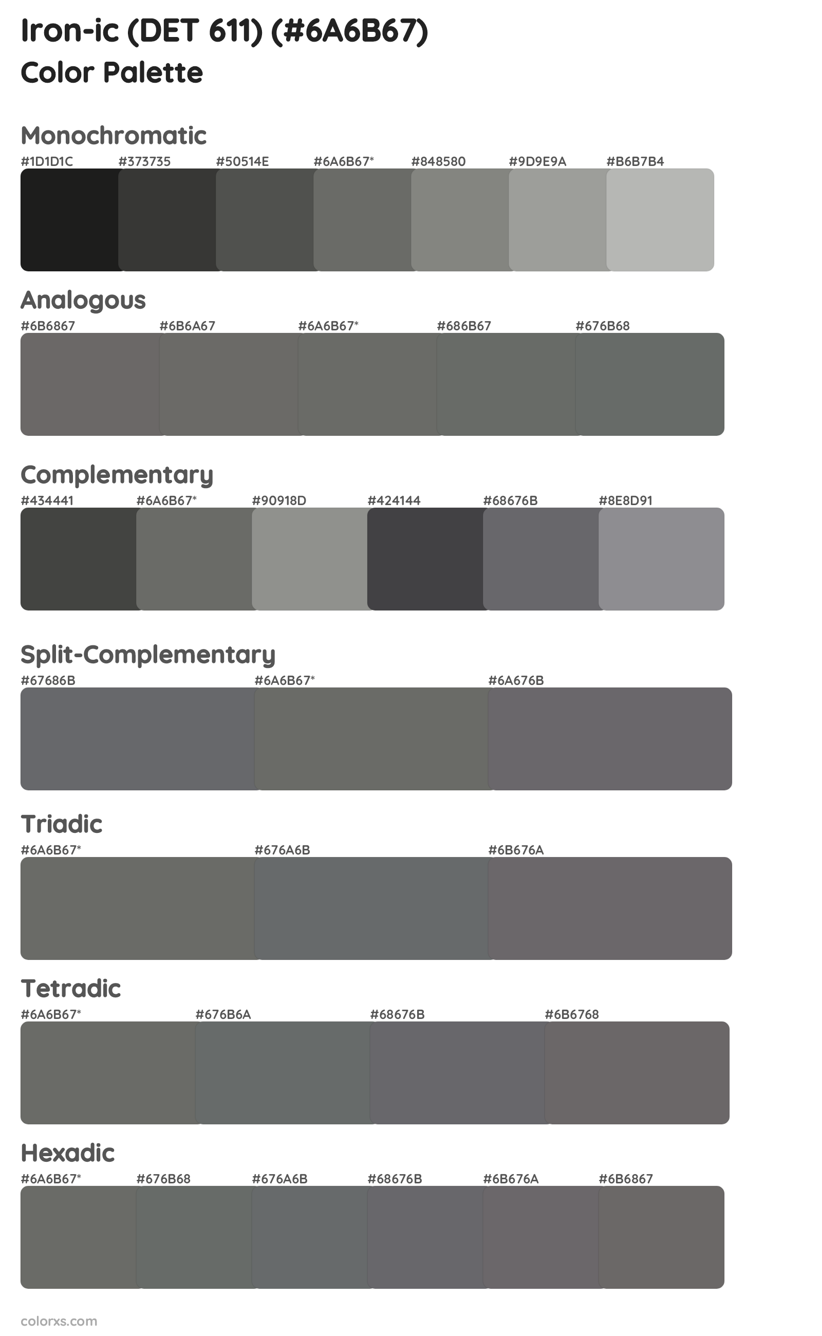 Iron-ic (DET 611) Color Scheme Palettes