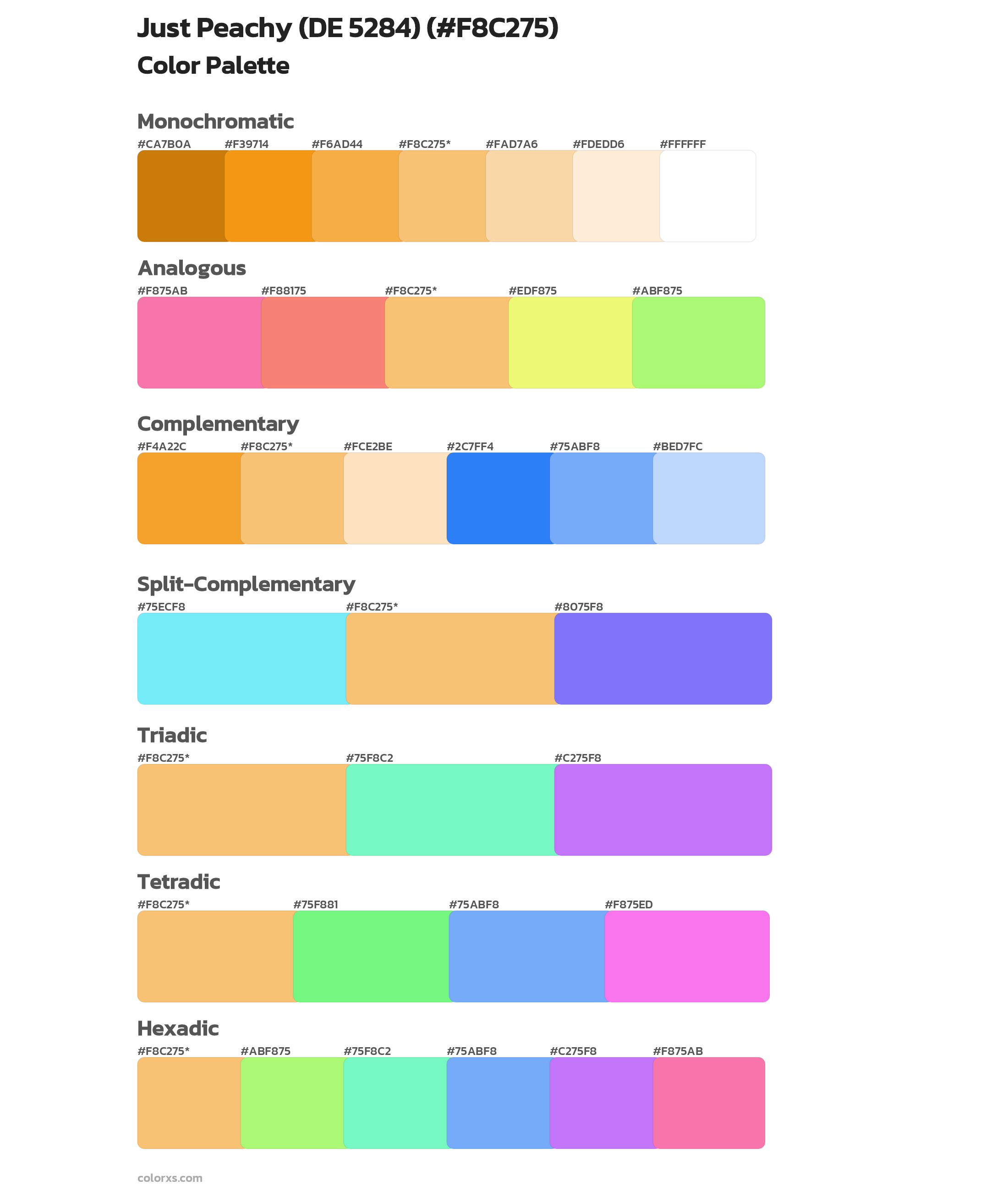 Just Peachy (DE 5284) Color Scheme Palettes