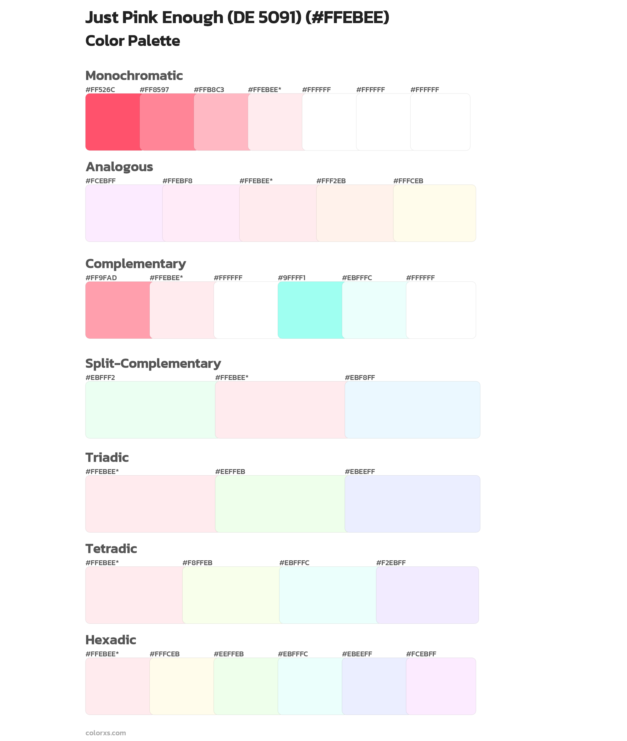 Just Pink Enough (DE 5091) Color Scheme Palettes