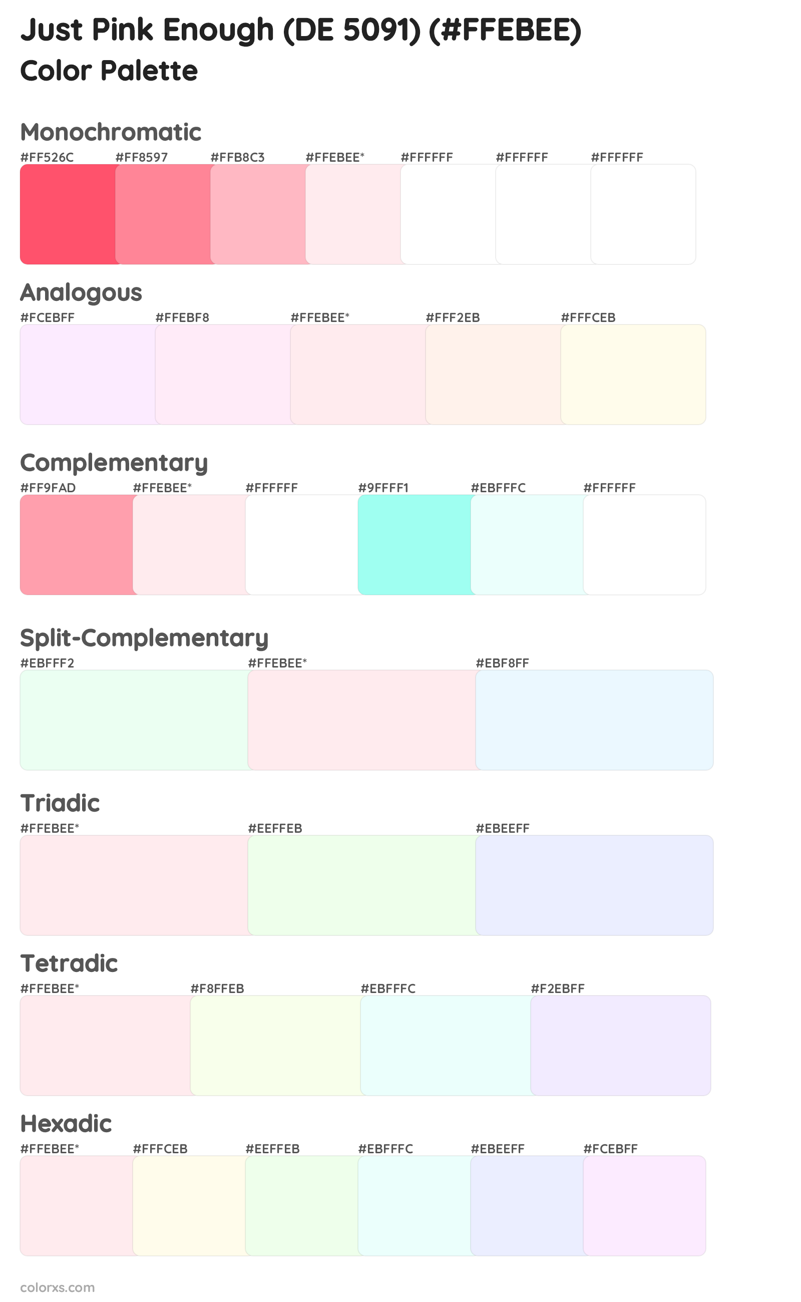 Just Pink Enough (DE 5091) Color Scheme Palettes
