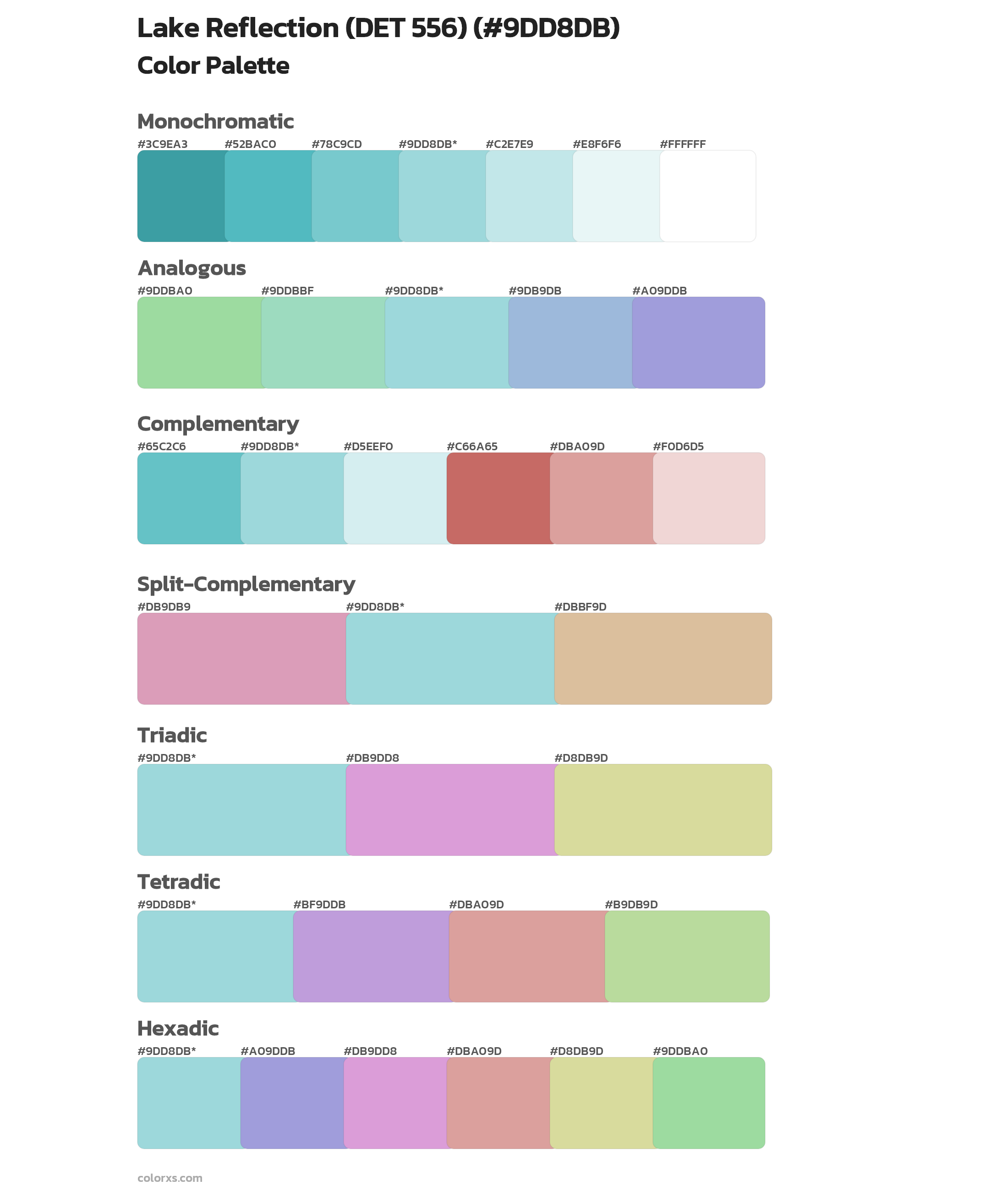 Lake Reflection (DET 556) Color Scheme Palettes