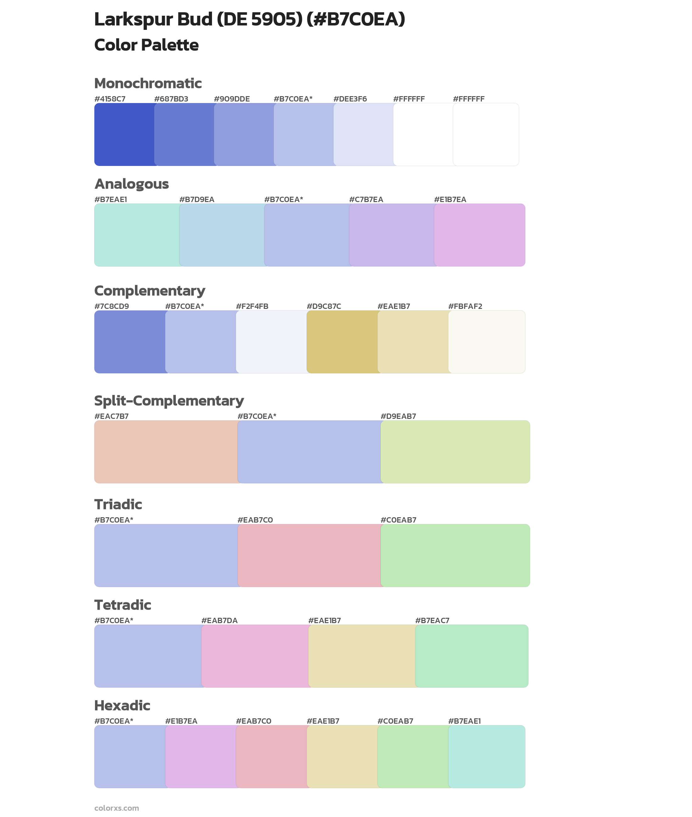Larkspur Bud (DE 5905) Color Scheme Palettes