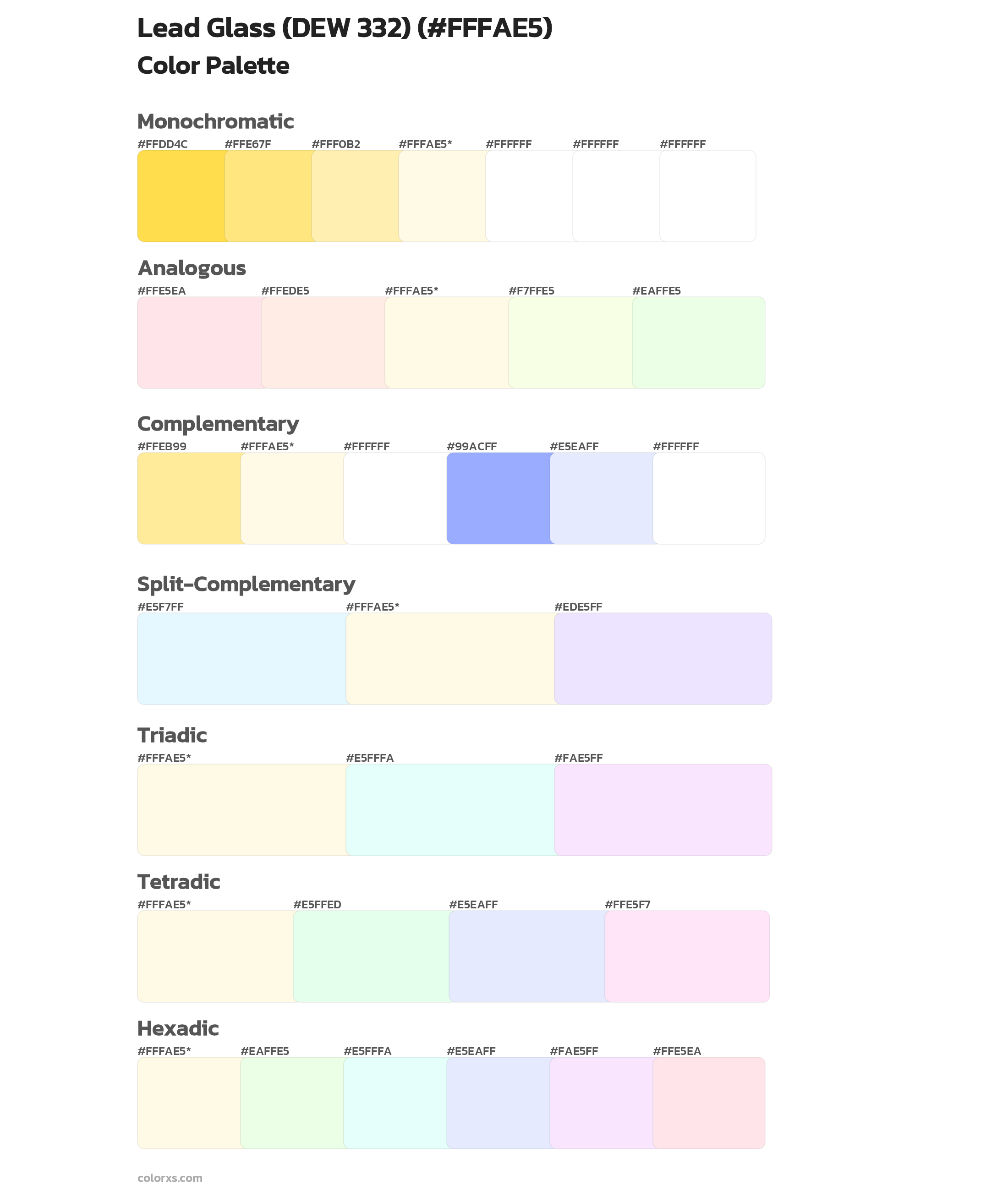 Lead Glass (DEW 332) Color Scheme Palettes