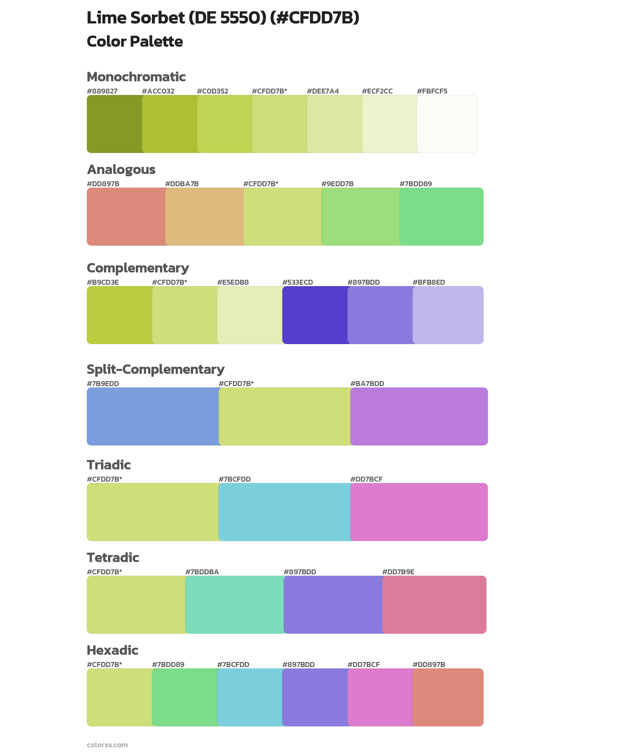 Lime Sorbet (DE 5550) Color Scheme Palettes
