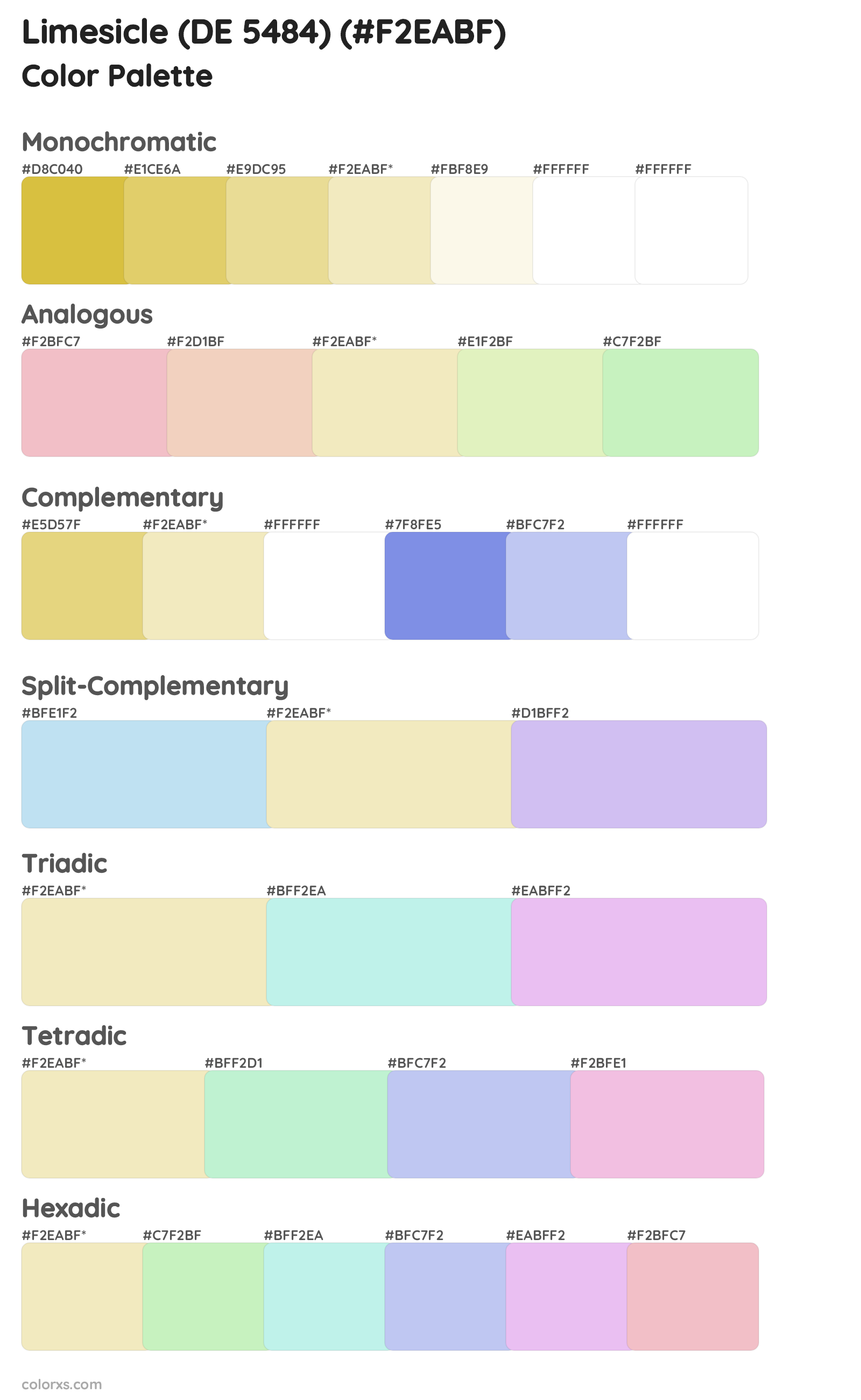 Limesicle (DE 5484) Color Scheme Palettes