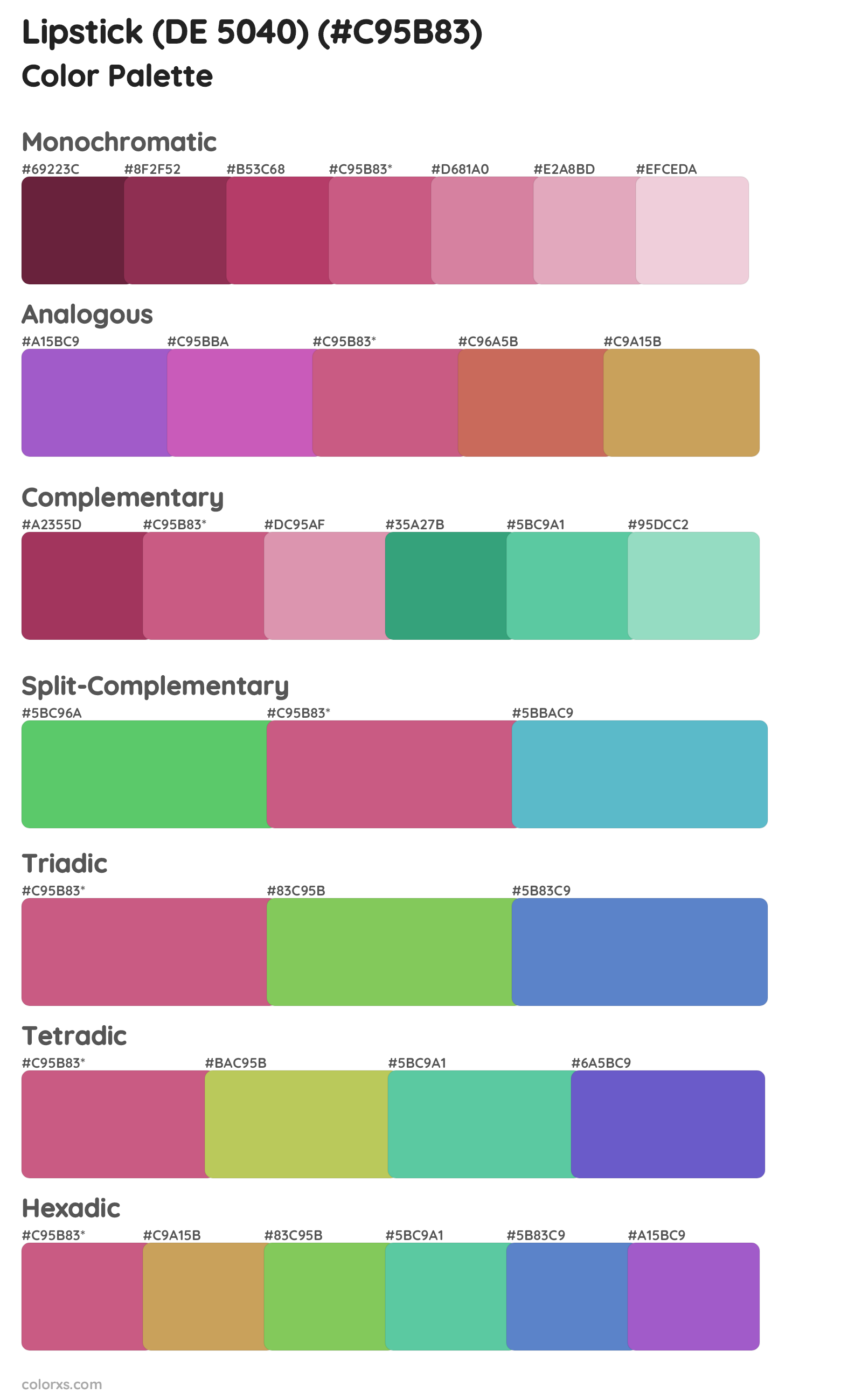 Lipstick (DE 5040) Color Scheme Palettes